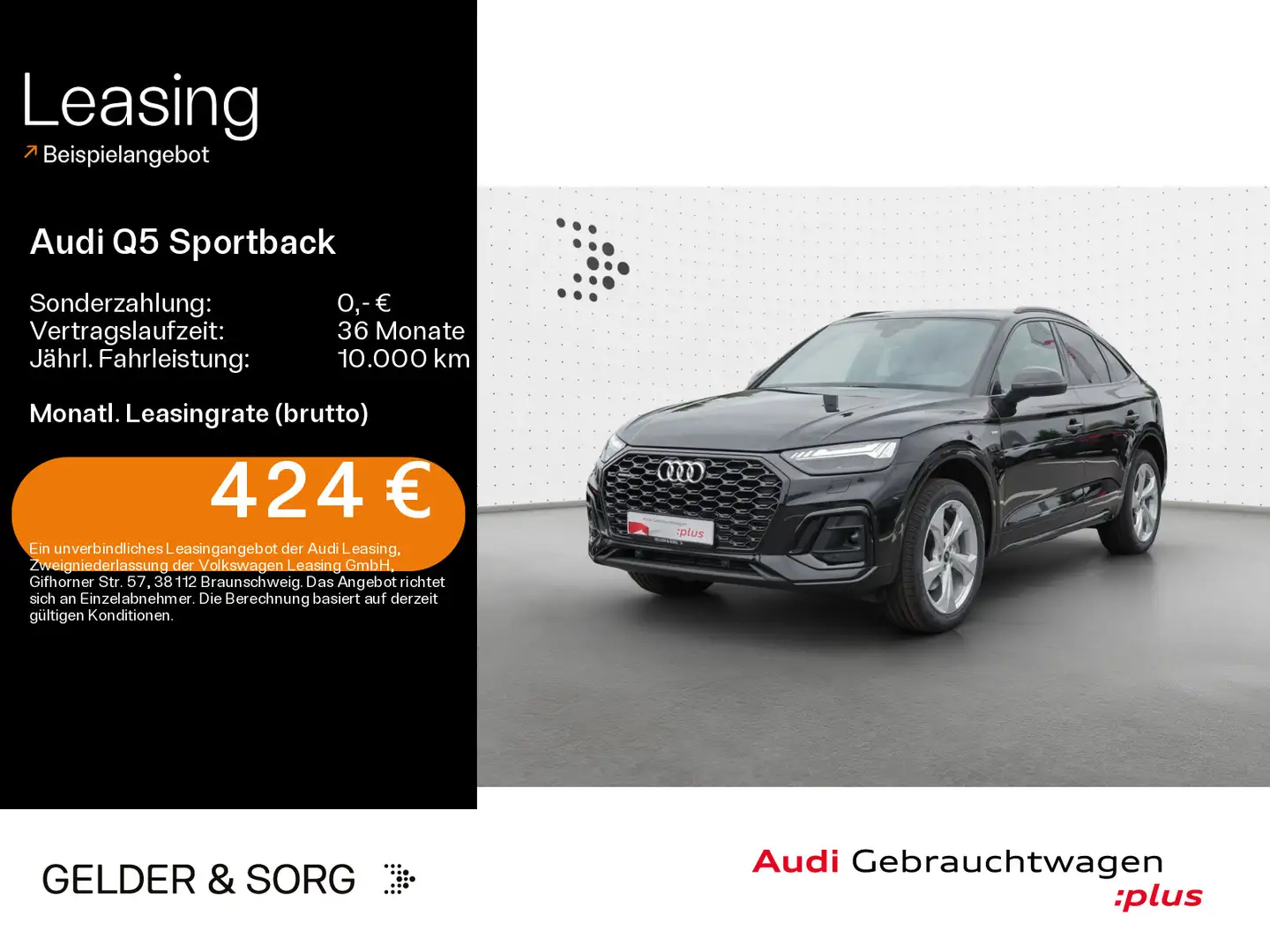 Audi Q5 45 TFSI qu. S line Matrix*360°AHK Noir - 1