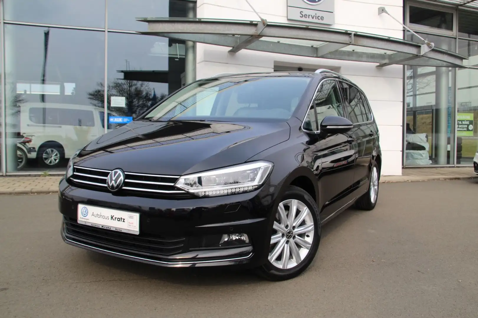 Volkswagen Touran Highline TDI DSG  7Si+AHK+Kamera+Ganzj Noir - 1