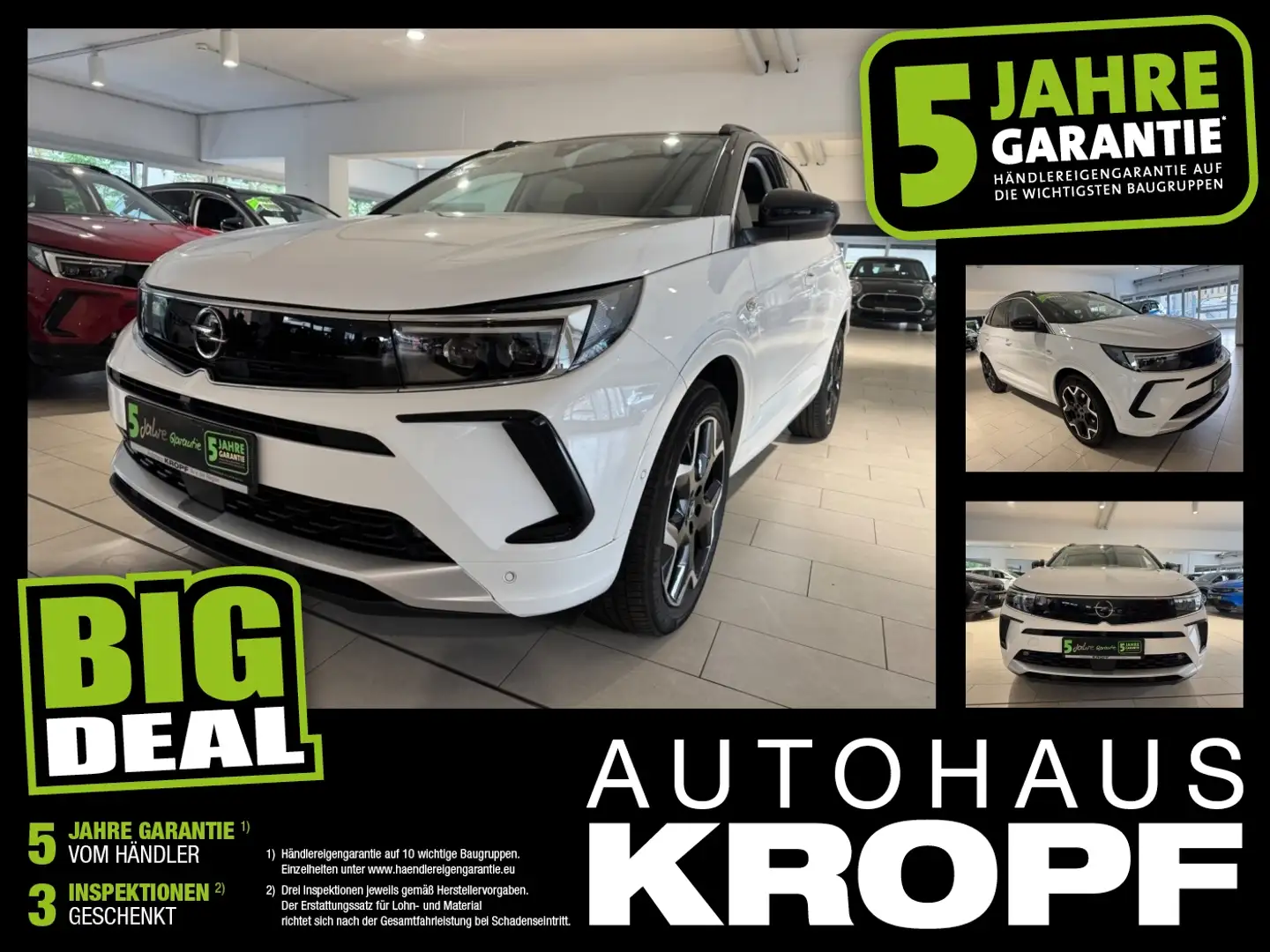 Opel Grandland 1.2 Turbo Elegance Automatik / Navi Weiß - 1