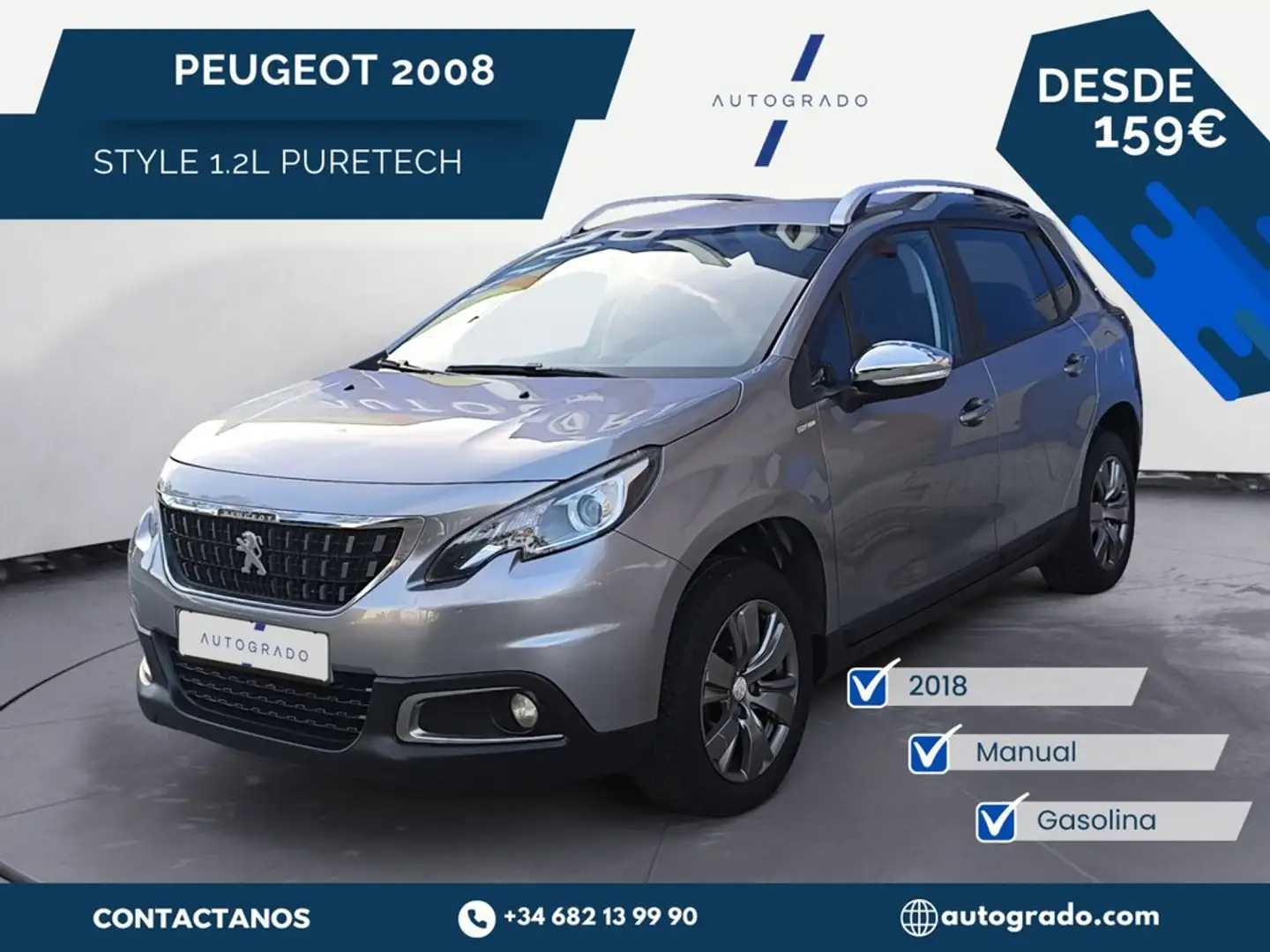 Peugeot 2008 Style 1.2L PureTech 60KW (82CV) Gris - 1