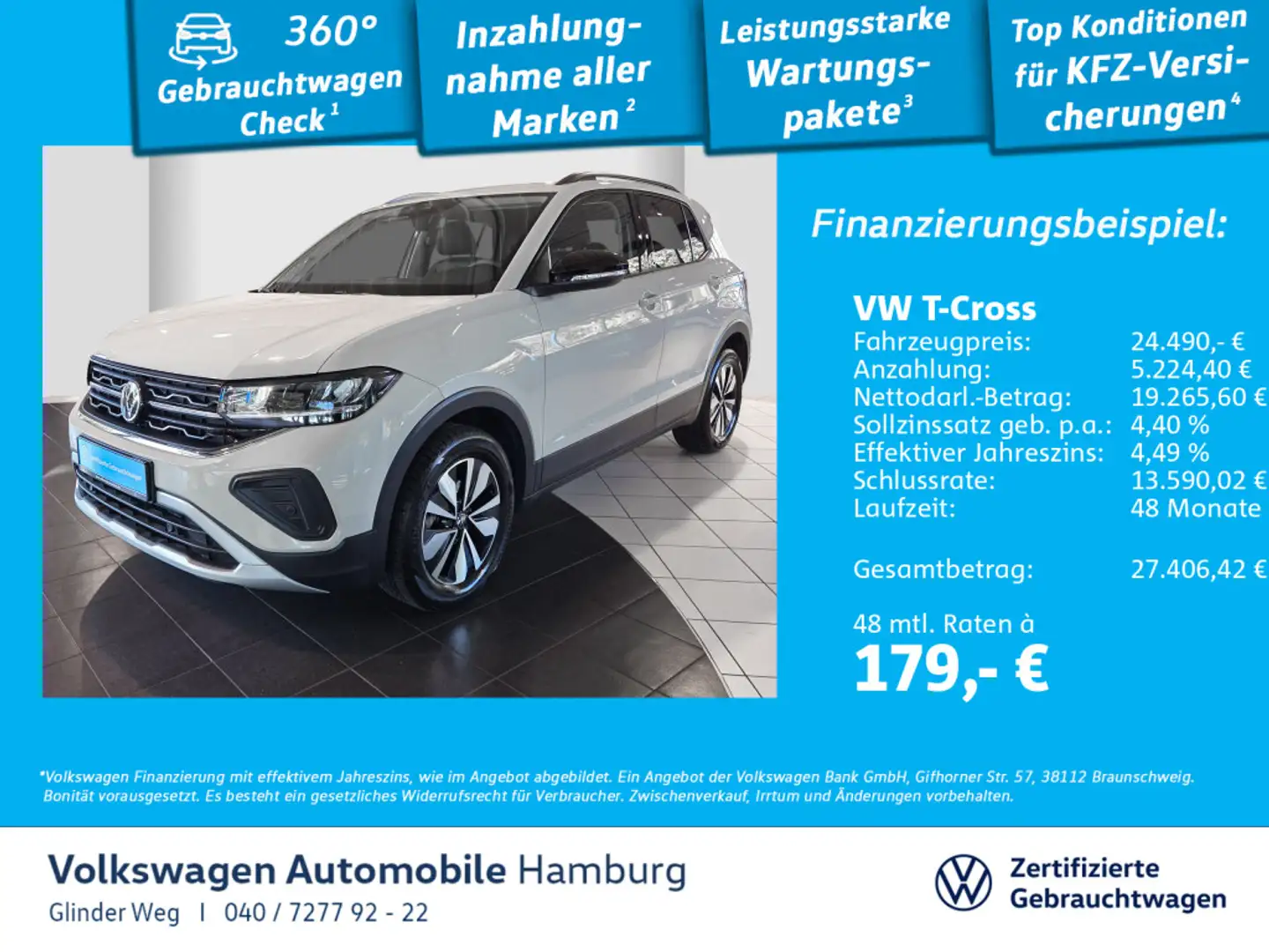 Volkswagen T-Cross 1.0 TSI Goal Ganzjahresreifen Rear View Grau - 1