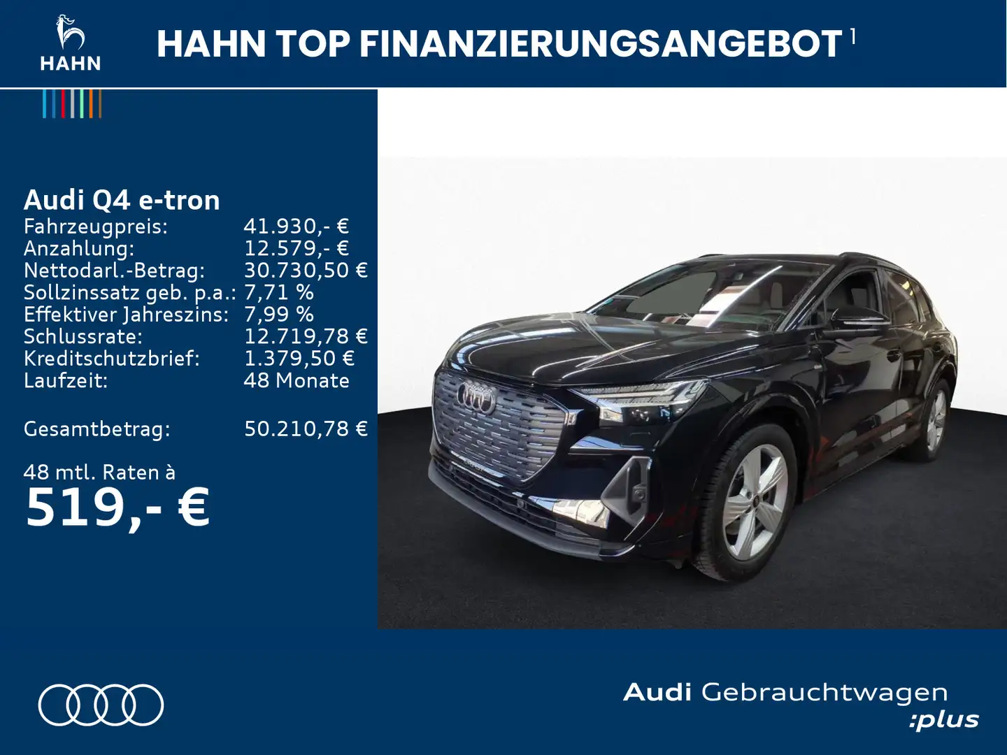 Audi Q4 e-tron 50 quattro S line AHK Matrix Carplay A Schwarz - 2