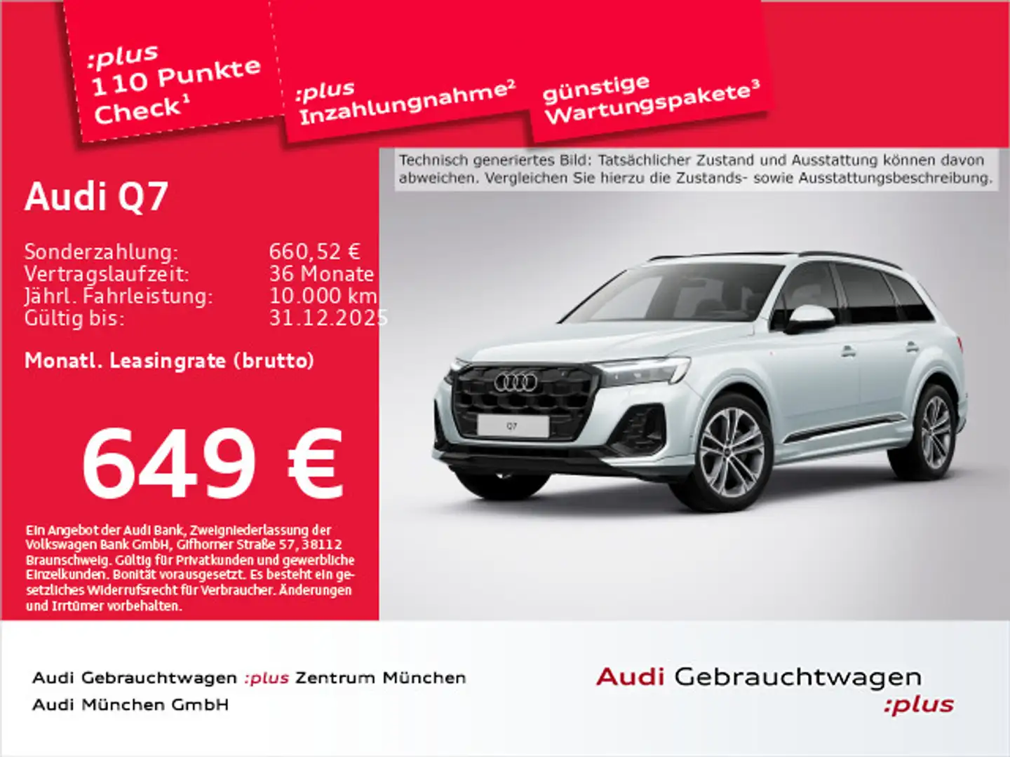 Audi Q7 50 TDI qu. S line Pano/7-Sitzer/AHK/Matrix Silber - 1