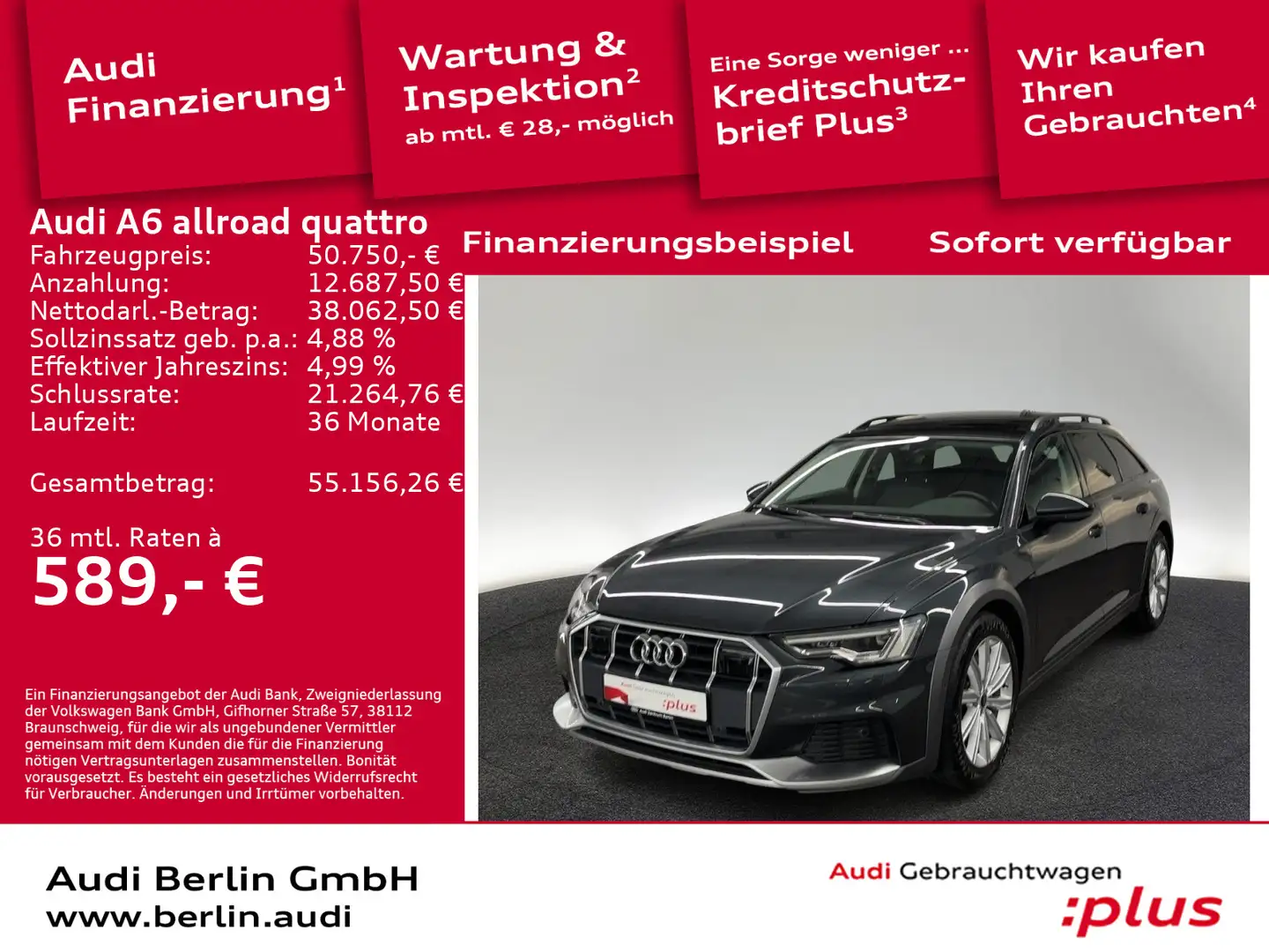 Audi A6 allroad quattro 40 TDI S tr. AHK PANO MATRIX Grau - 1