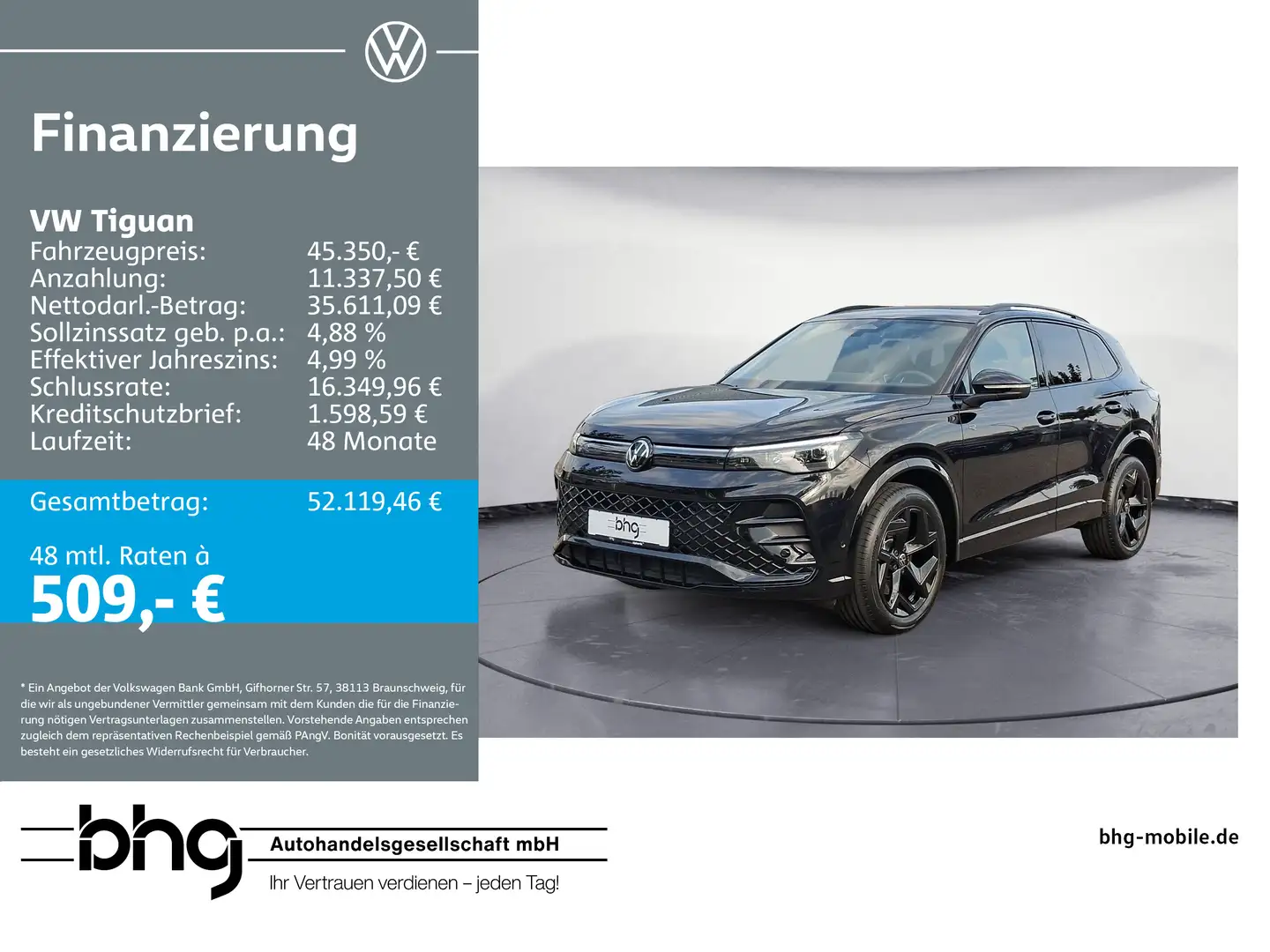 Volkswagen Tiguan 2.0 TDI 4MOTION DSG R-Line BlackStyle AHK Schwarz - 1