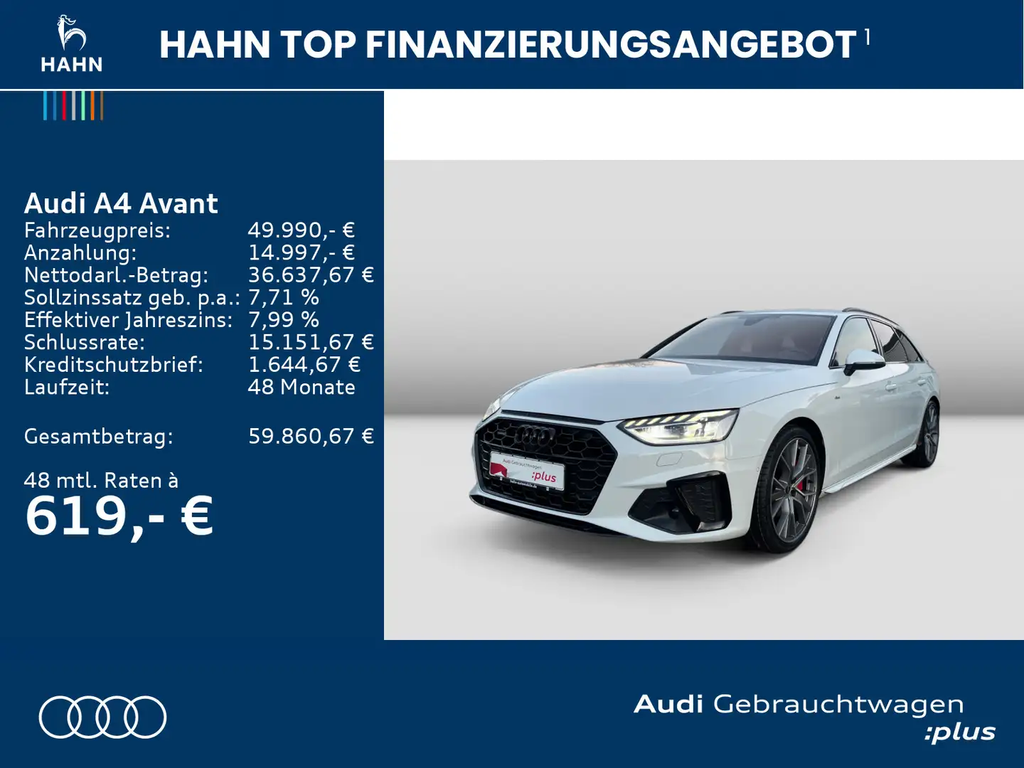 Audi A4 45 TFSI S tronic quattro S line Matrix Weiß - 2