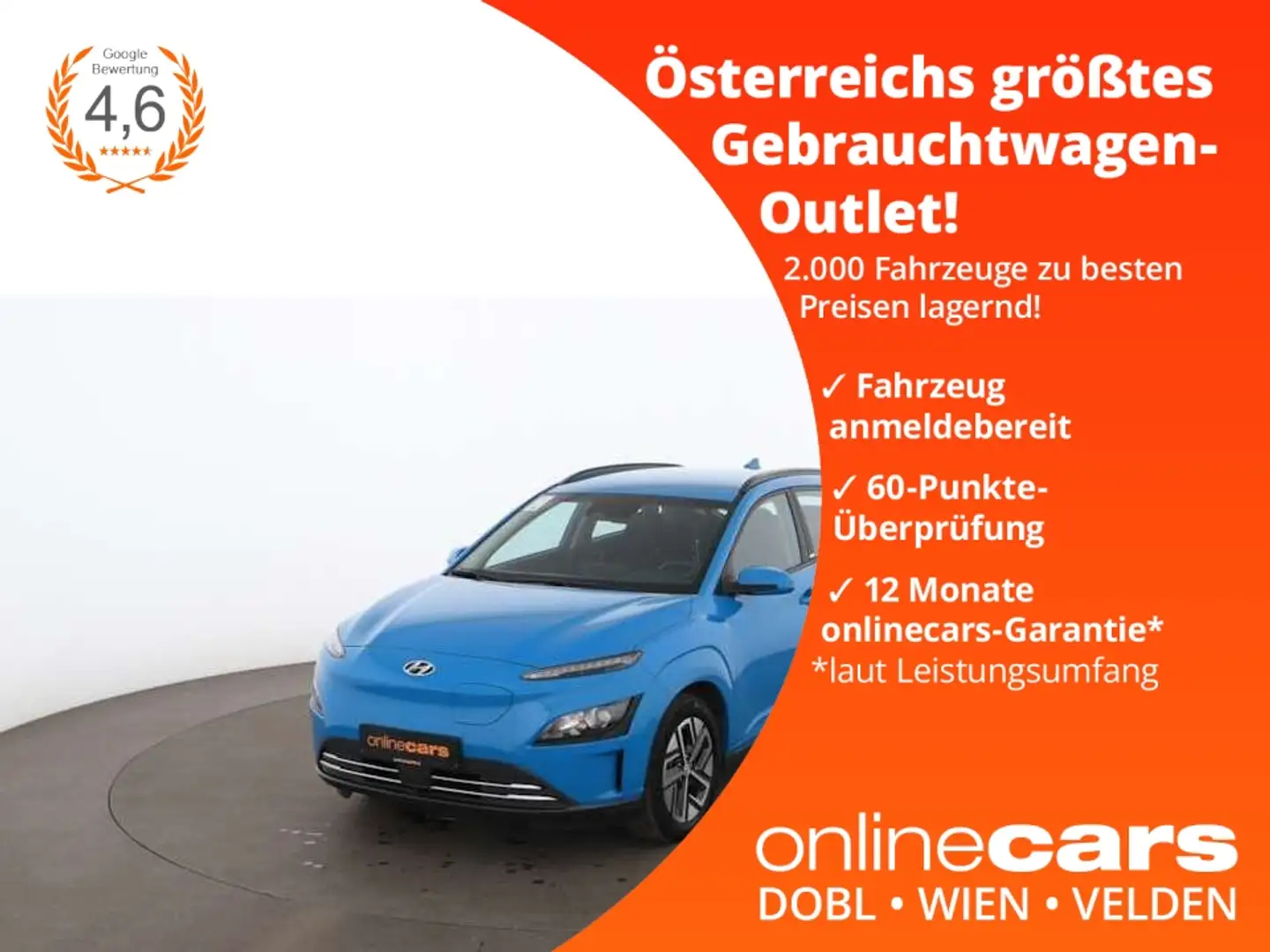 Hyundai KONA Elektro Select 64kWh Aut RADAR SITZHZG R-CAM Blau - 1
