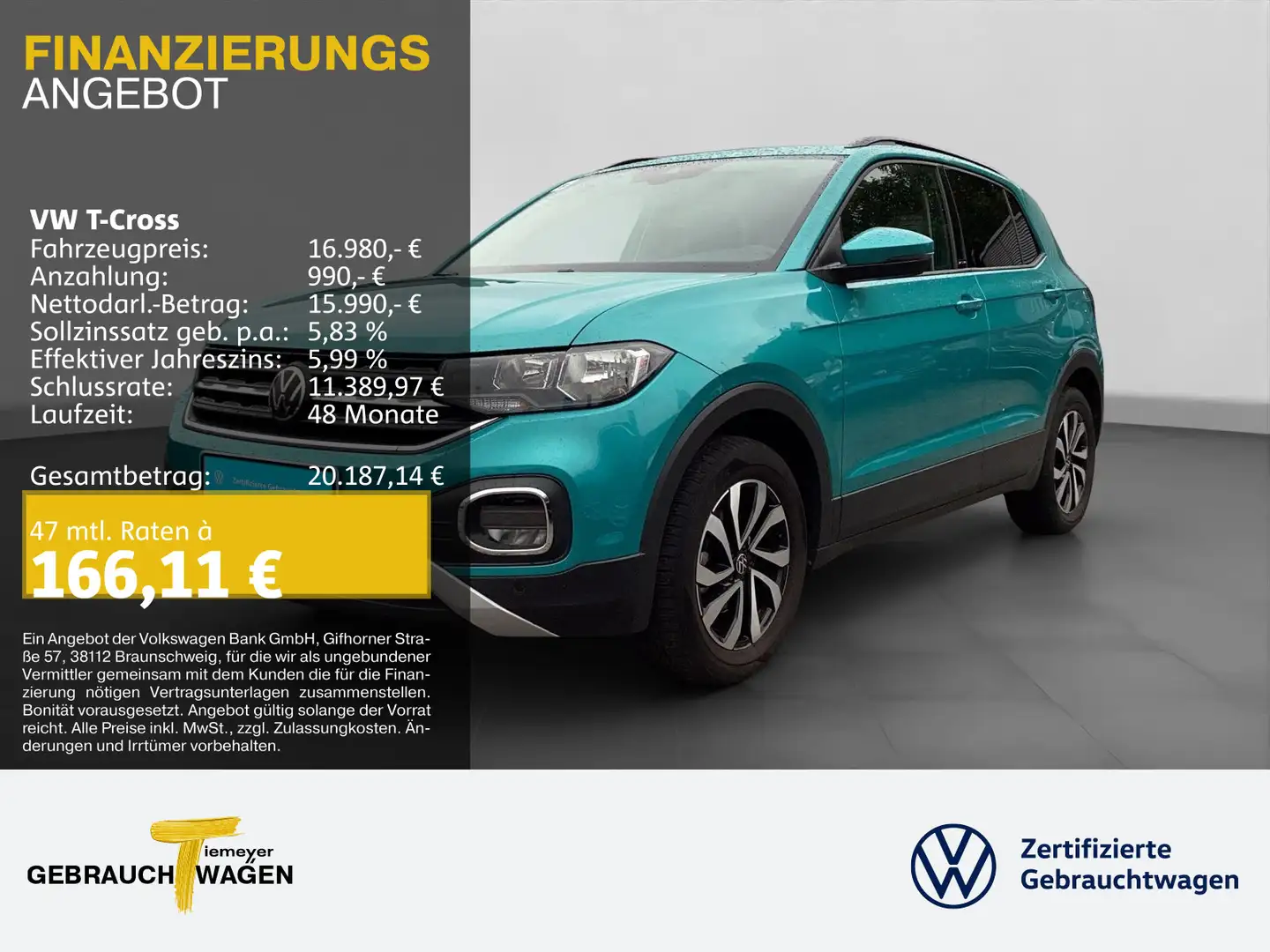 Volkswagen T-Cross 1.0 TSI ACTIVE NAVI VIRTUAL BEATS Blu/Azzurro - 1