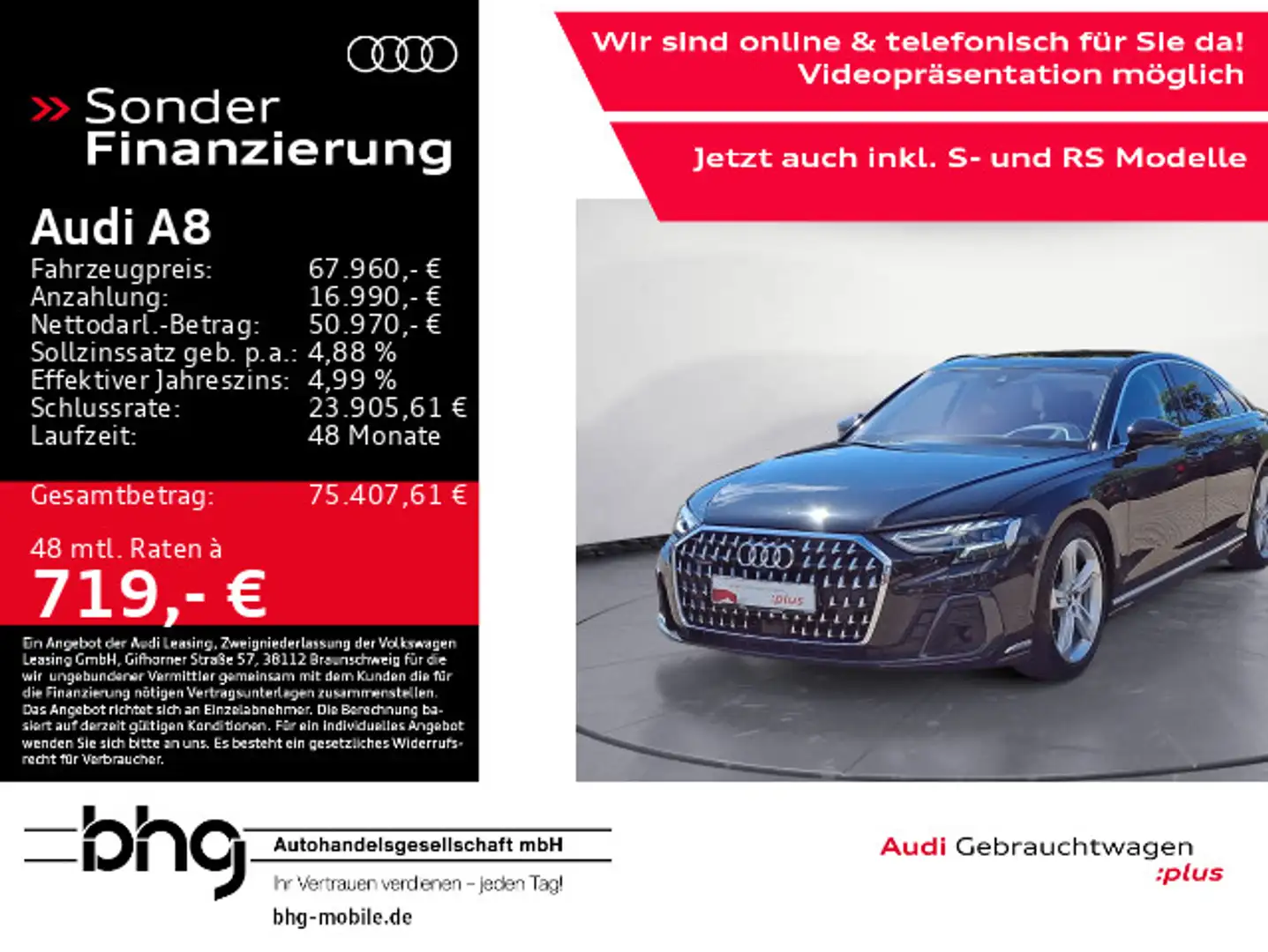 Audi A8 50 TDI quattro tiptronic Schwarz - 1