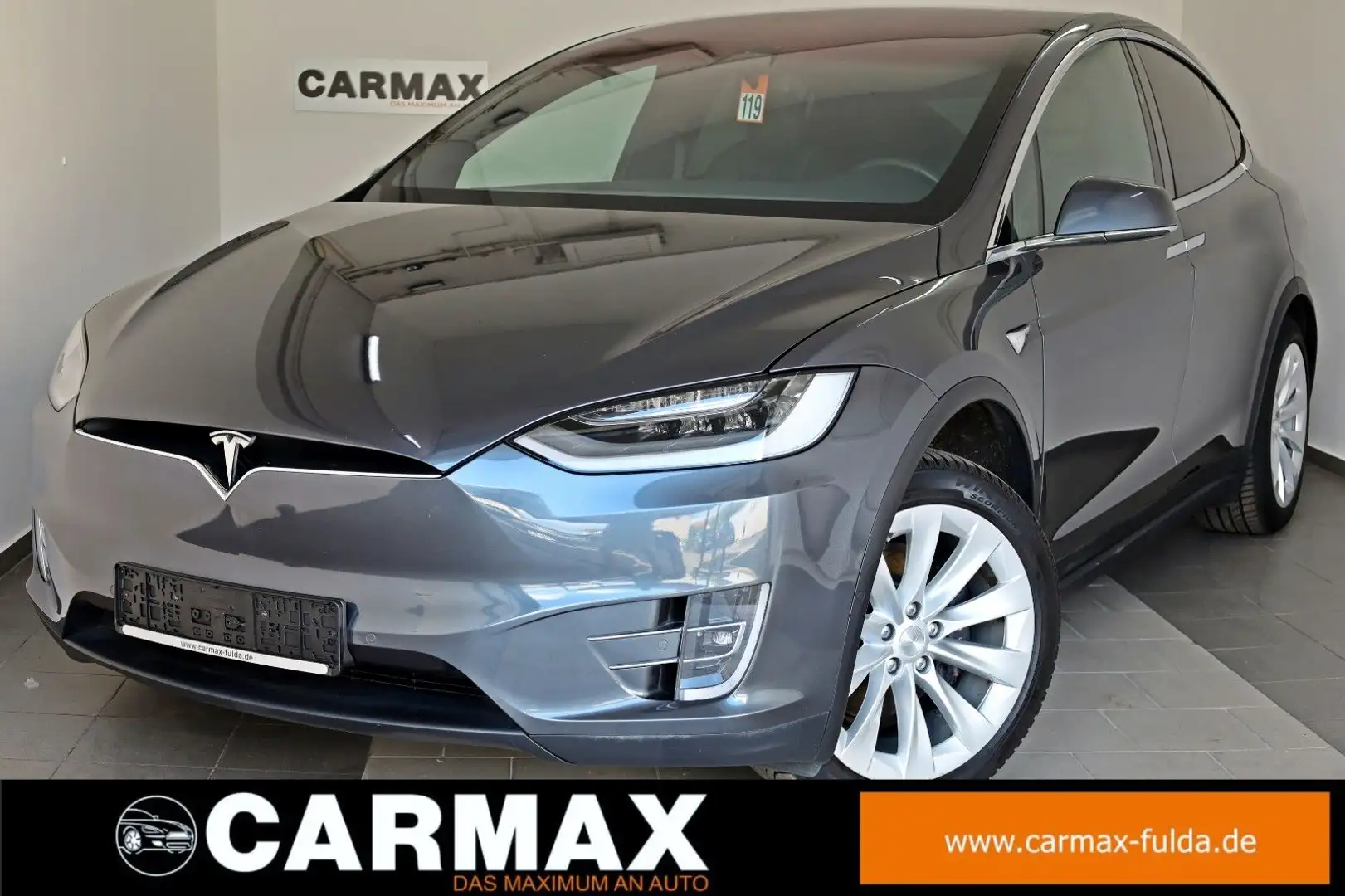 Tesla Model X Long Range 100kWh 562CV,SH,Kamera,Pano Szürke - 1
