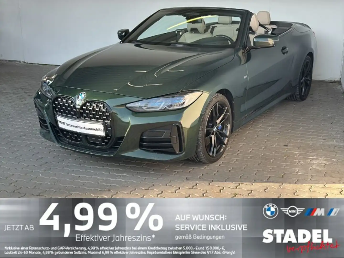 BMW 440 Md xDr Cabrio Navi.Laser.HuD.360°.AC.OpenAir Grün - 2