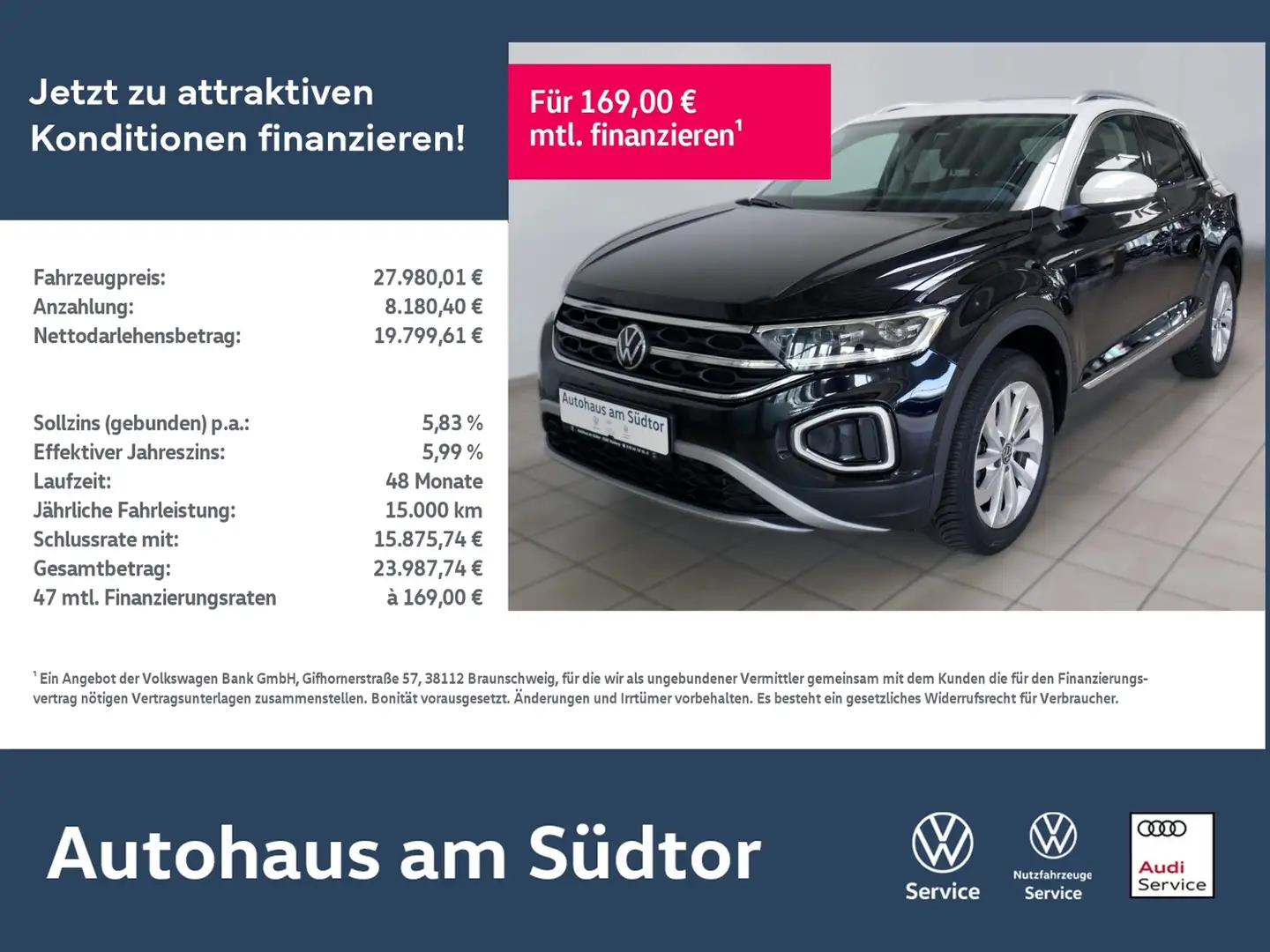 Volkswagen T-Roc Style 1.5 TSI DSG | LED AHK RFK ACC Schwarz - 1