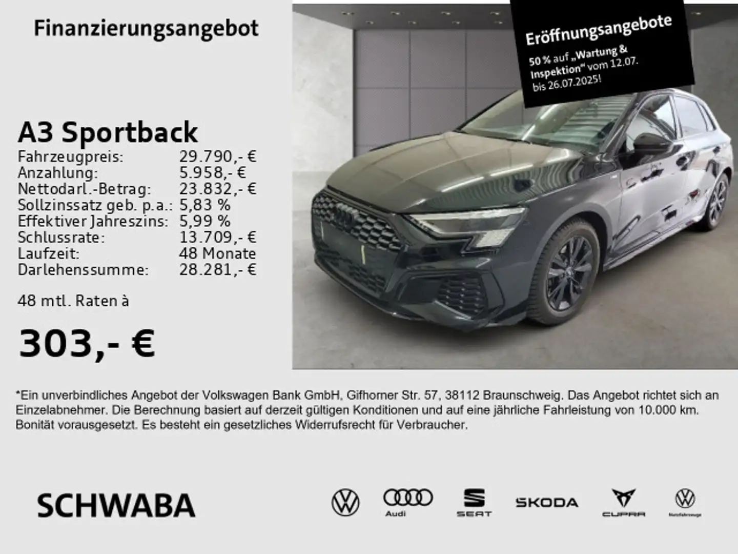 Audi A3 2x S line 35 TFSI S tr. *ACC*AHK*18 Nero - 1