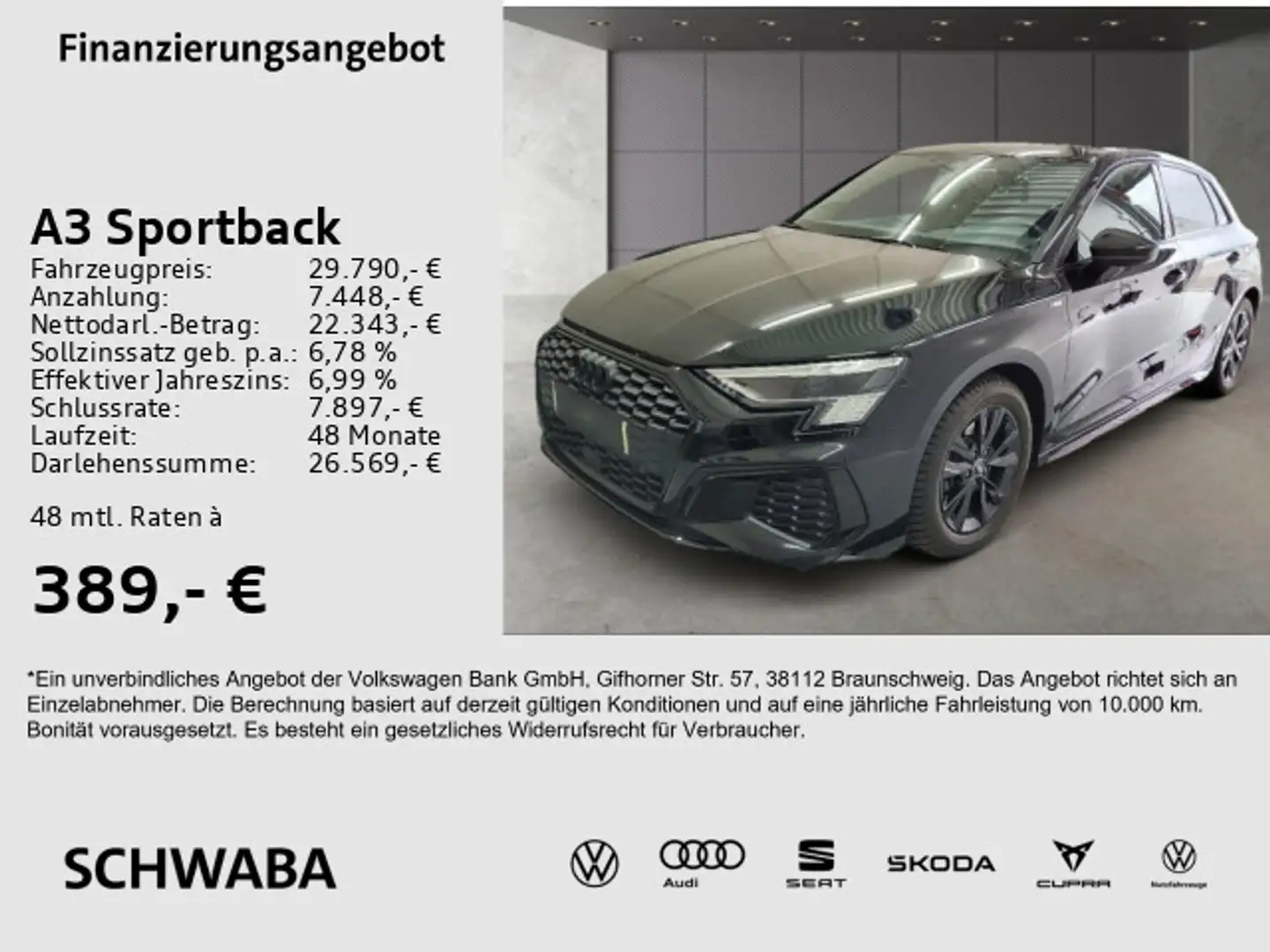 Audi A3 2x S line 35 TFSI S tr. *ACC*AHK*18 Zwart - 1