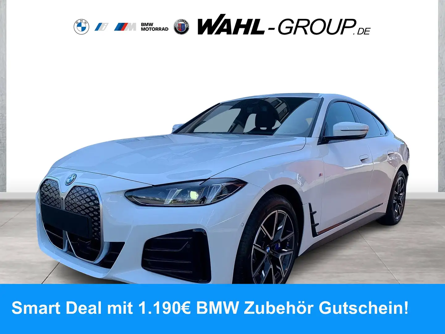 BMW i4 eDrive40 Gran Coupé M Sport HiFi AHK HeadUp LED Blanc - 1