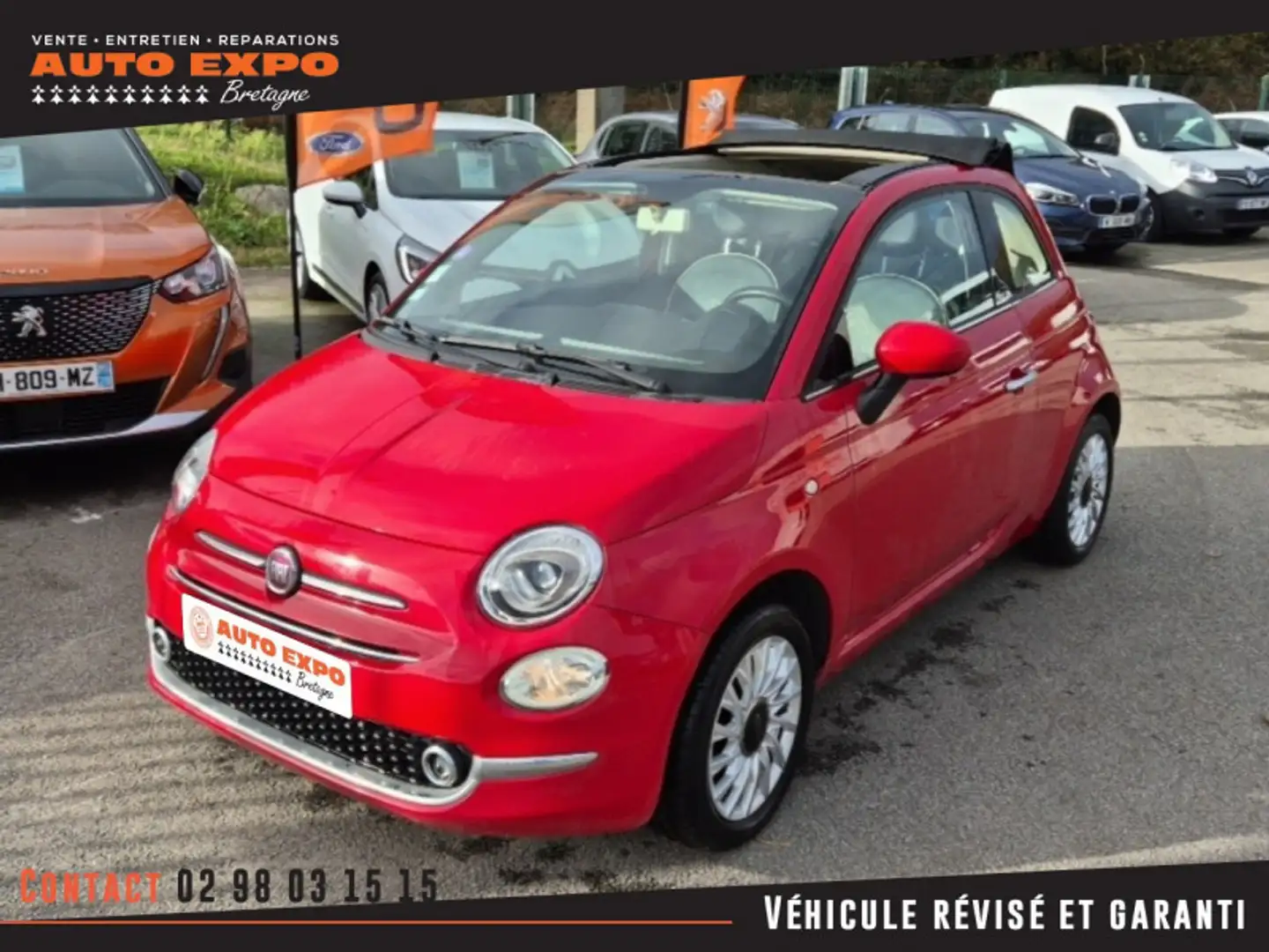 Fiat 500C 1.2 8V 69CH LOUNGE Rouge - 1