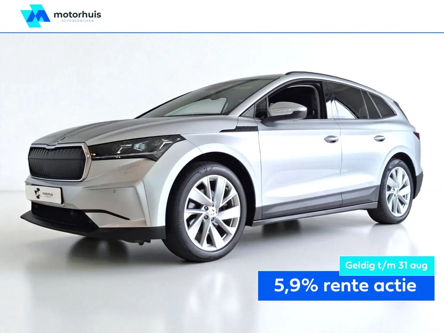 Skoda Enyaq Iv 60 kWh First Edition 180pk NAVI CAMERA WINTERPA Zilver - 1