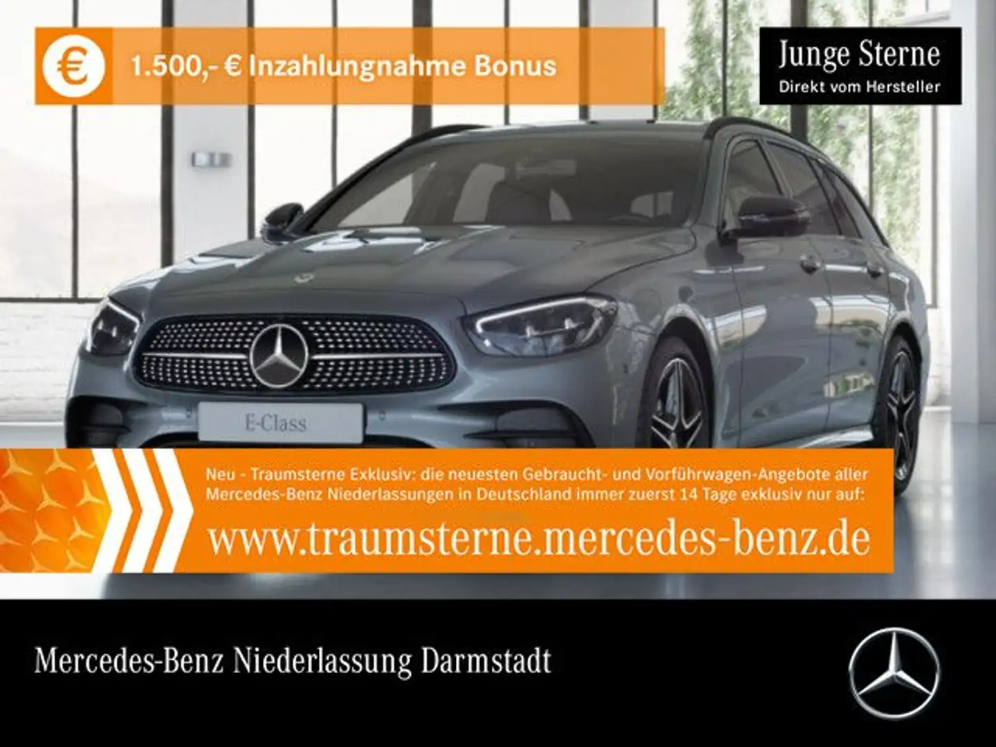 Mercedes-Benz E 220 d T AMG+NIGHT+360+AHK+LED+BURMESTER+SPUR+9G Grau - 1