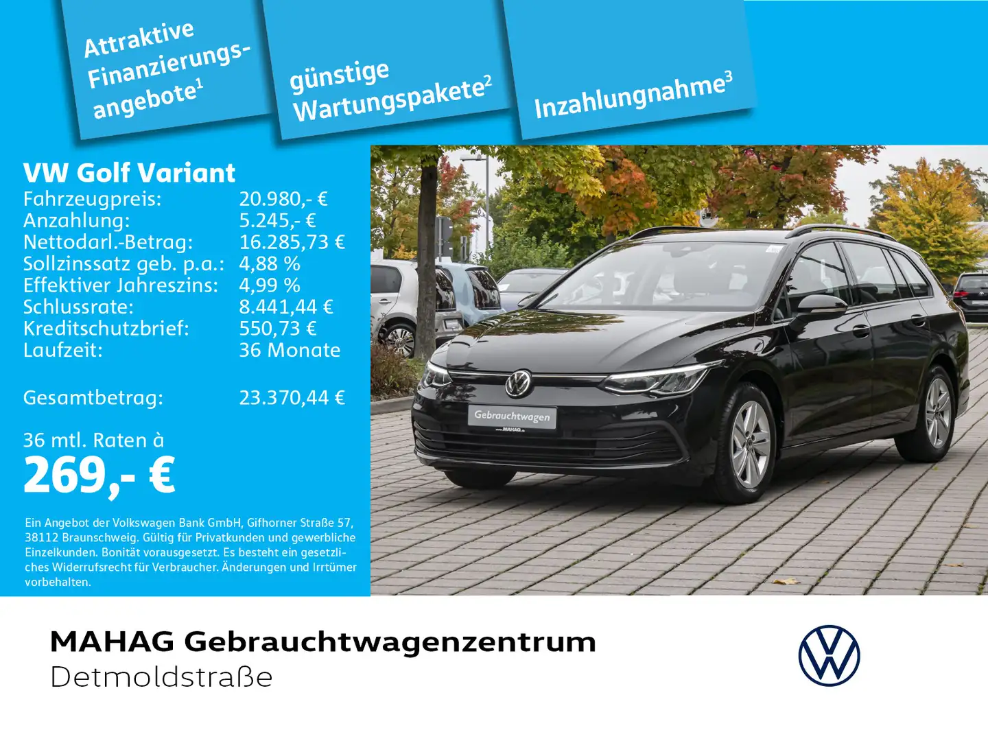 Volkswagen Golf Variant Golf VIII Variant Life 2,0 TDI LED Navi ParkPilo Schwarz - 1