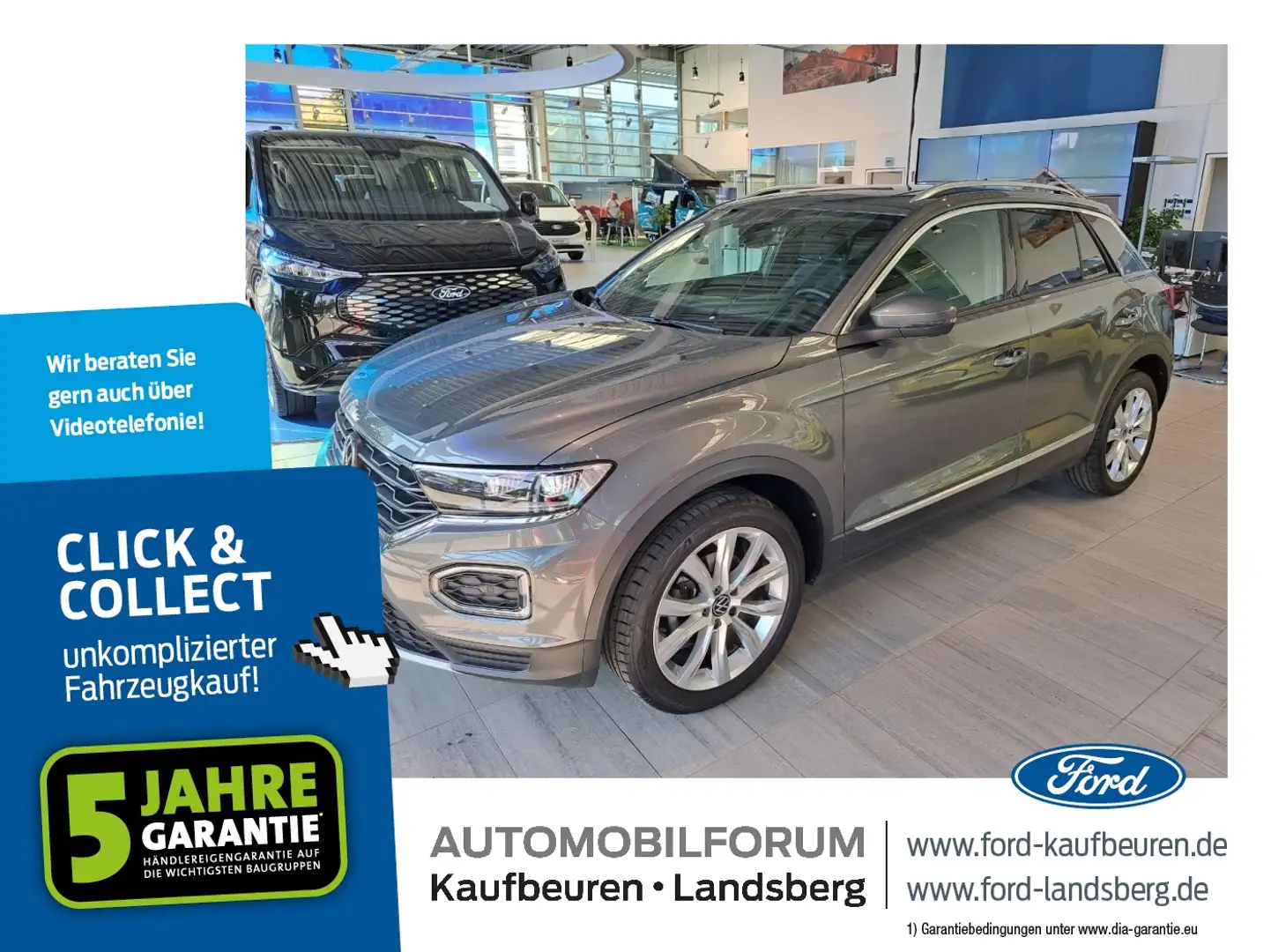 Volkswagen T-Roc 1.5 TSI Sport DSG LED ACC Pano STHzg Navi Grau - 1