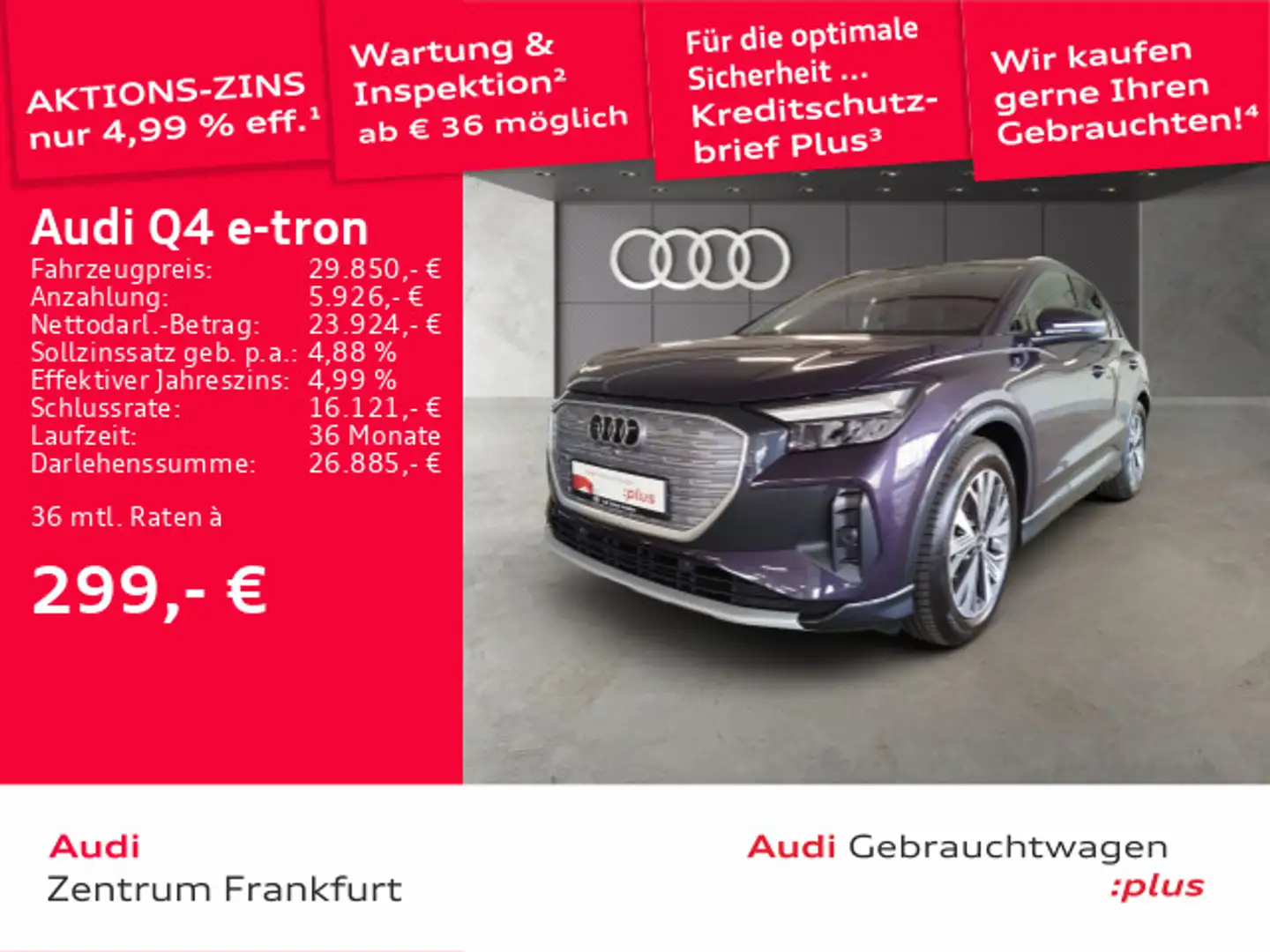 Audi Q4 e-tron advanced LED Navi Tempomat Sonos DAB P Blau - 1