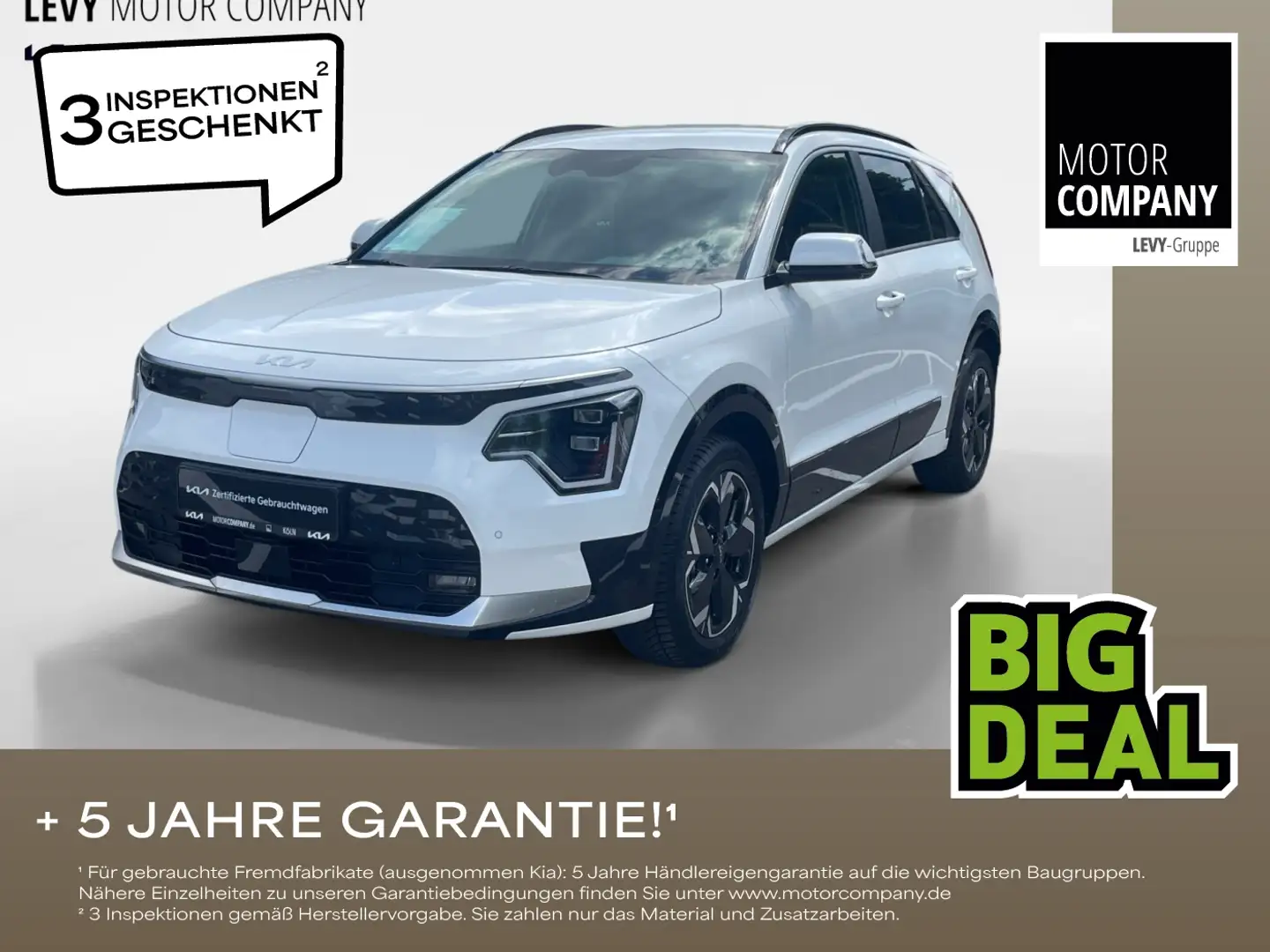 Kia Niro EV WP+Komfort+AHK+Leder+Navi+R.Kamera+ Weiß - 1