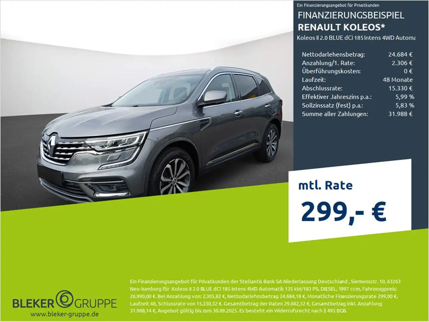 Renault Koleos Koleos II 2.0 BLUE dCi 185 Intens 4WD Automatik Grau - 1