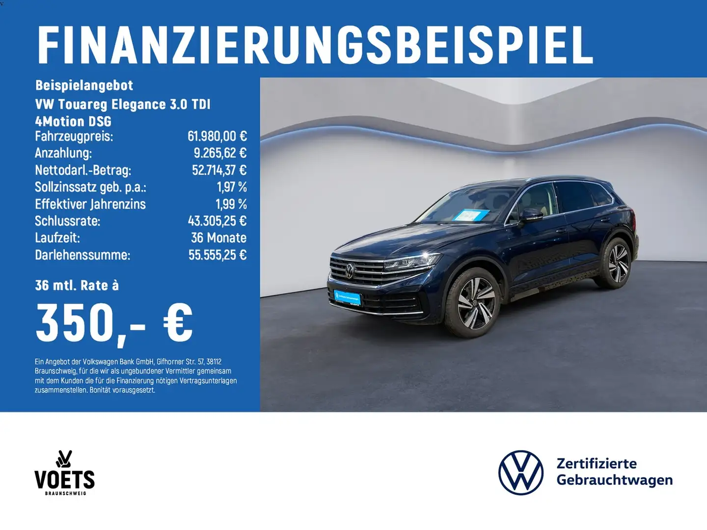 Volkswagen Touareg Elegance 3.0 TDI 4Motion DSG MATRIX-LED+App-Con... Blau - 2