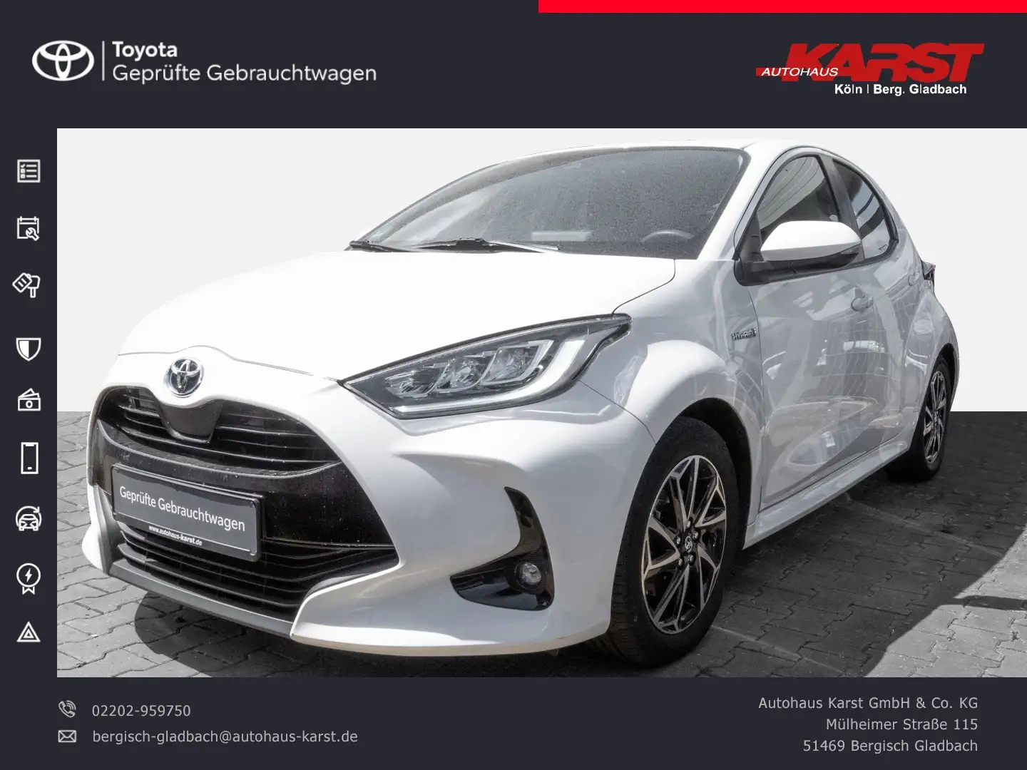 Toyota Yaris 1.5 l Hyb. 5-tg. Club LED Keyless Automatik White - 1