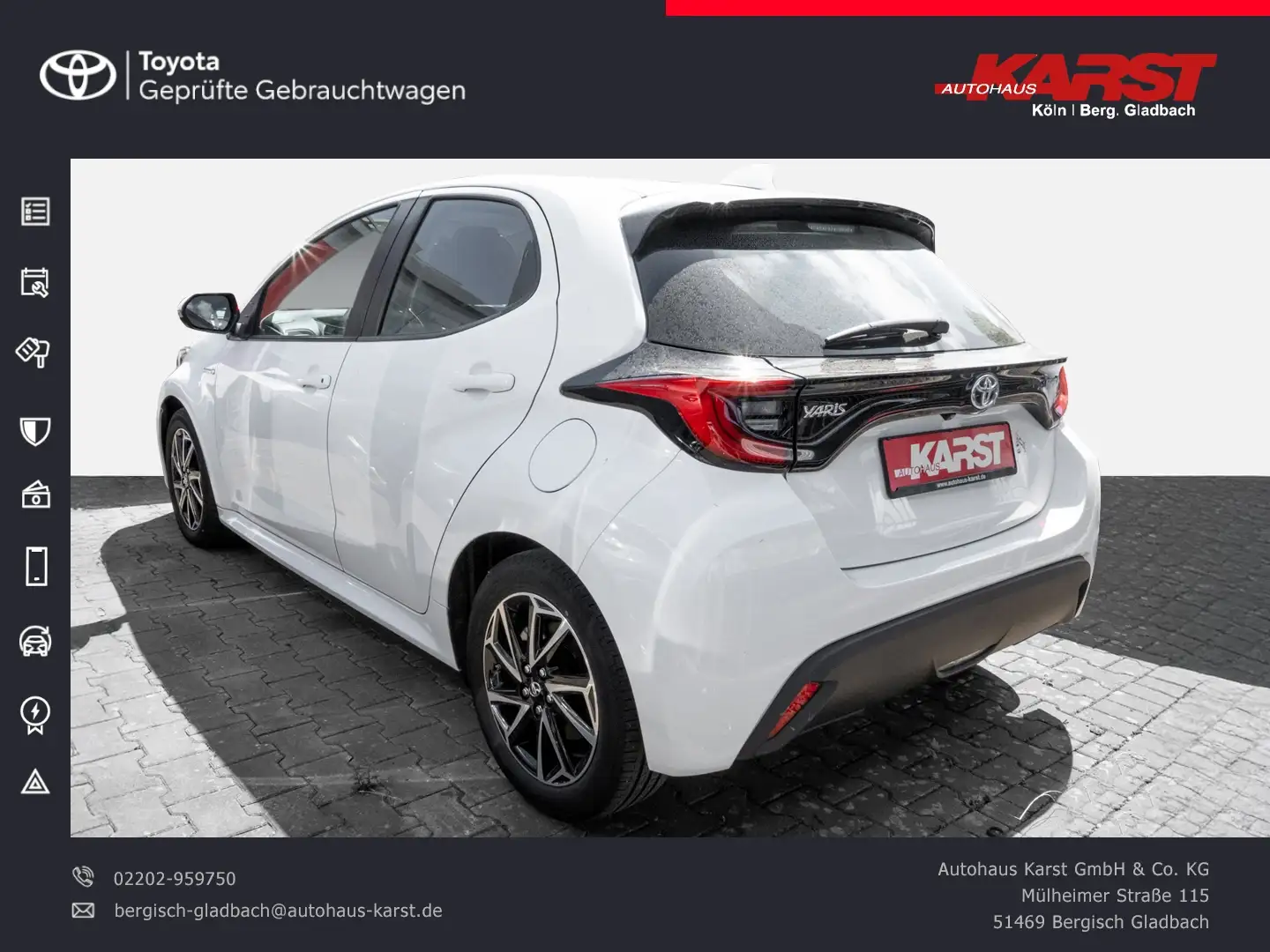 Toyota Yaris 1.5 l Hyb. 5-tg. Club LED Keyless Automatik White - 2