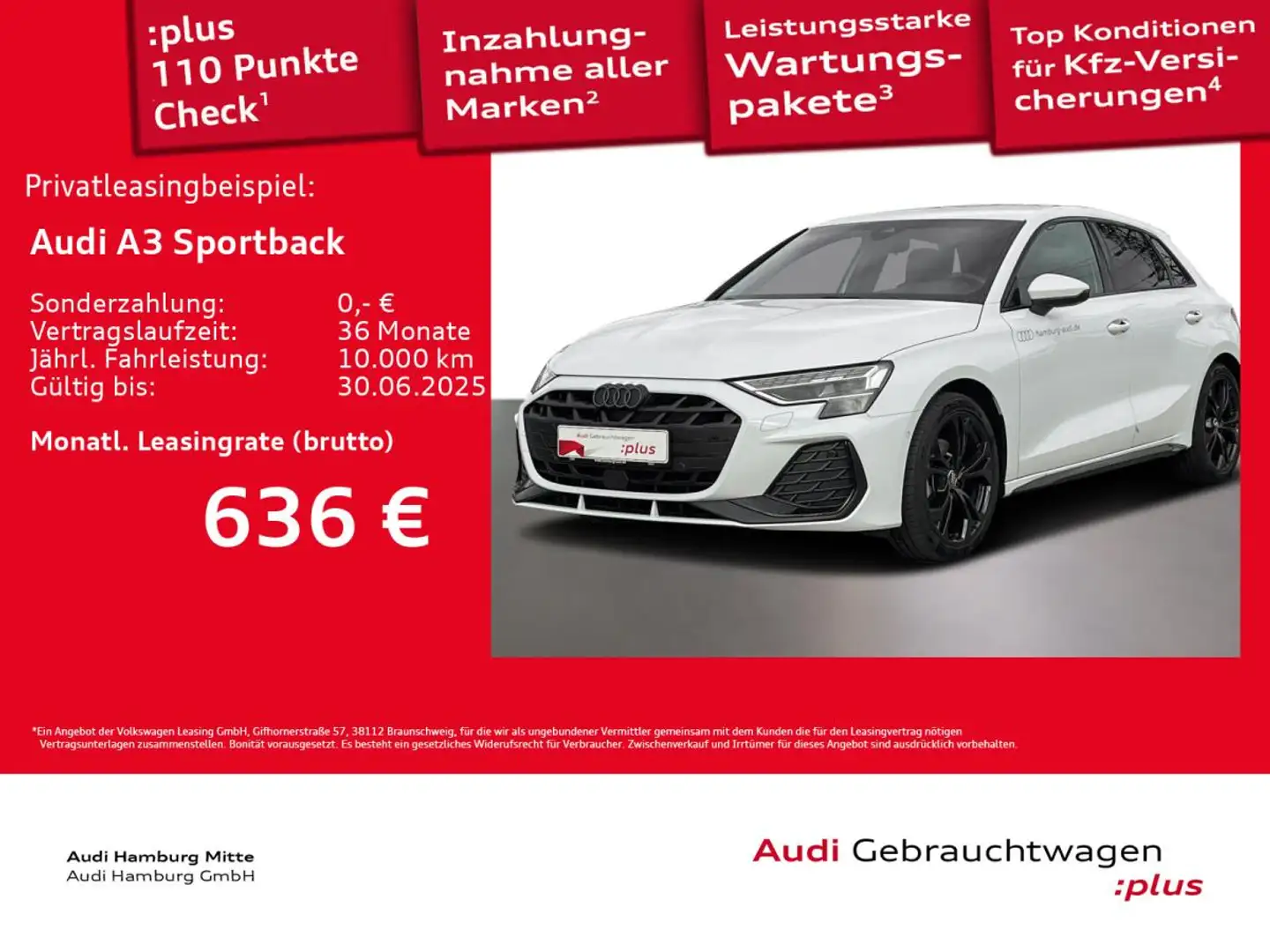Audi A3 Sportback 35 TDI S line S tronic Matrix Sonos Weiß - 1