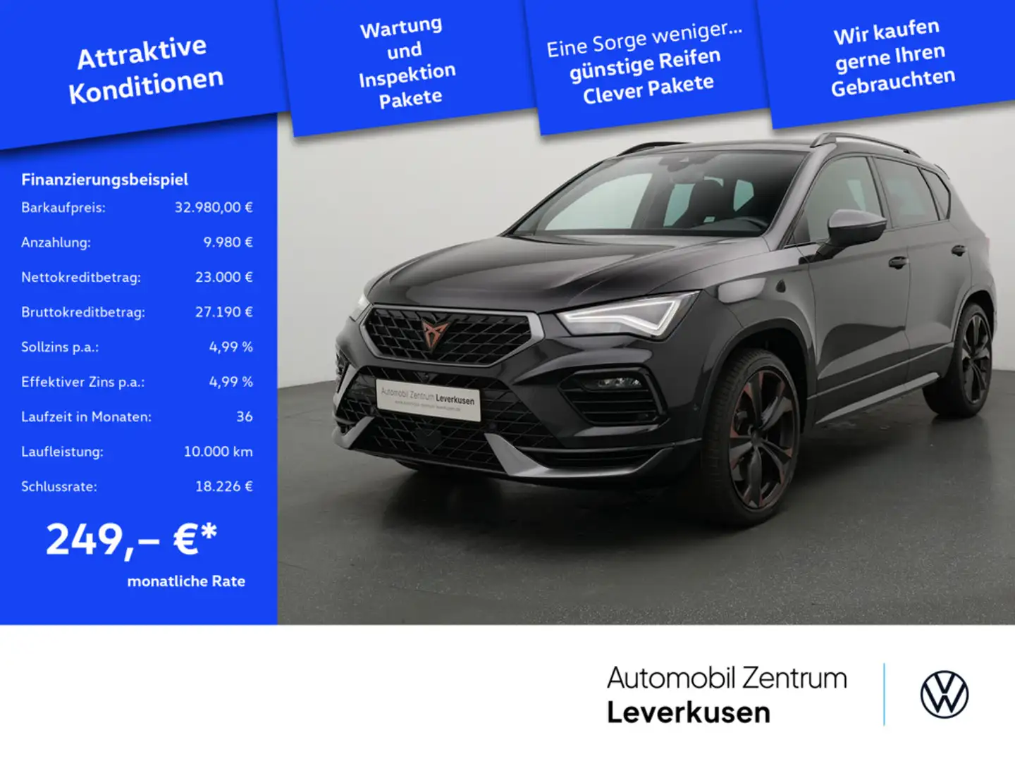 CUPRA Ateca 4Drive ACC AHK NAVI PANO KAM SHZ Schwarz - 1