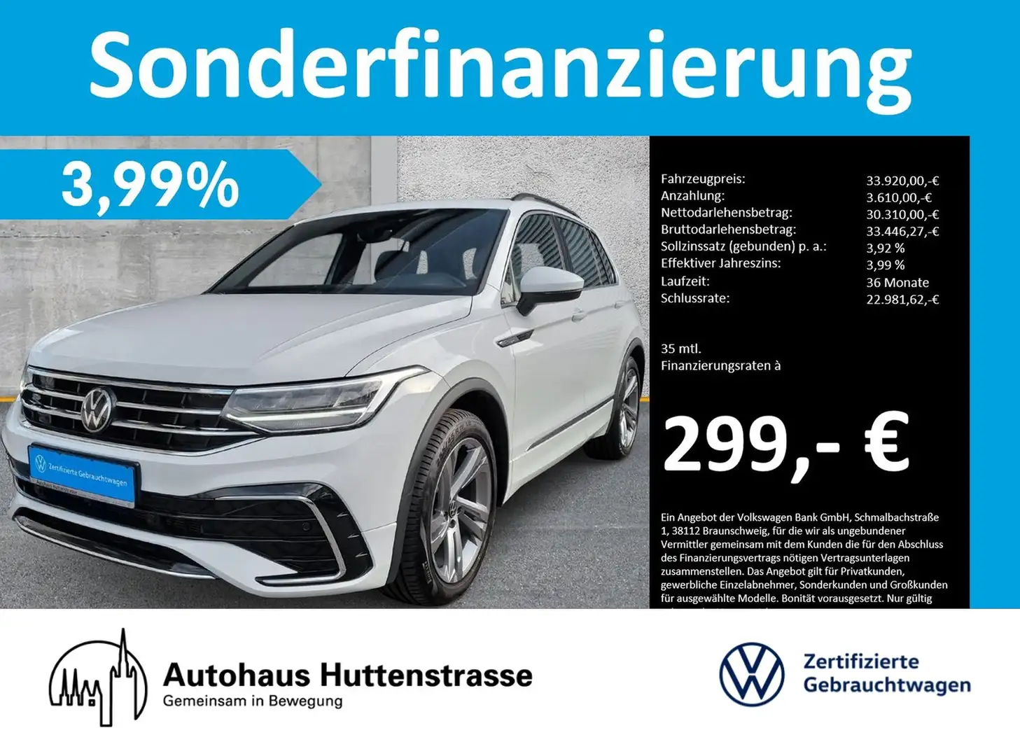 Volkswagen Tiguan 1.5 TSI DSG R-Line LED KAMERA AHK Weiß - 1