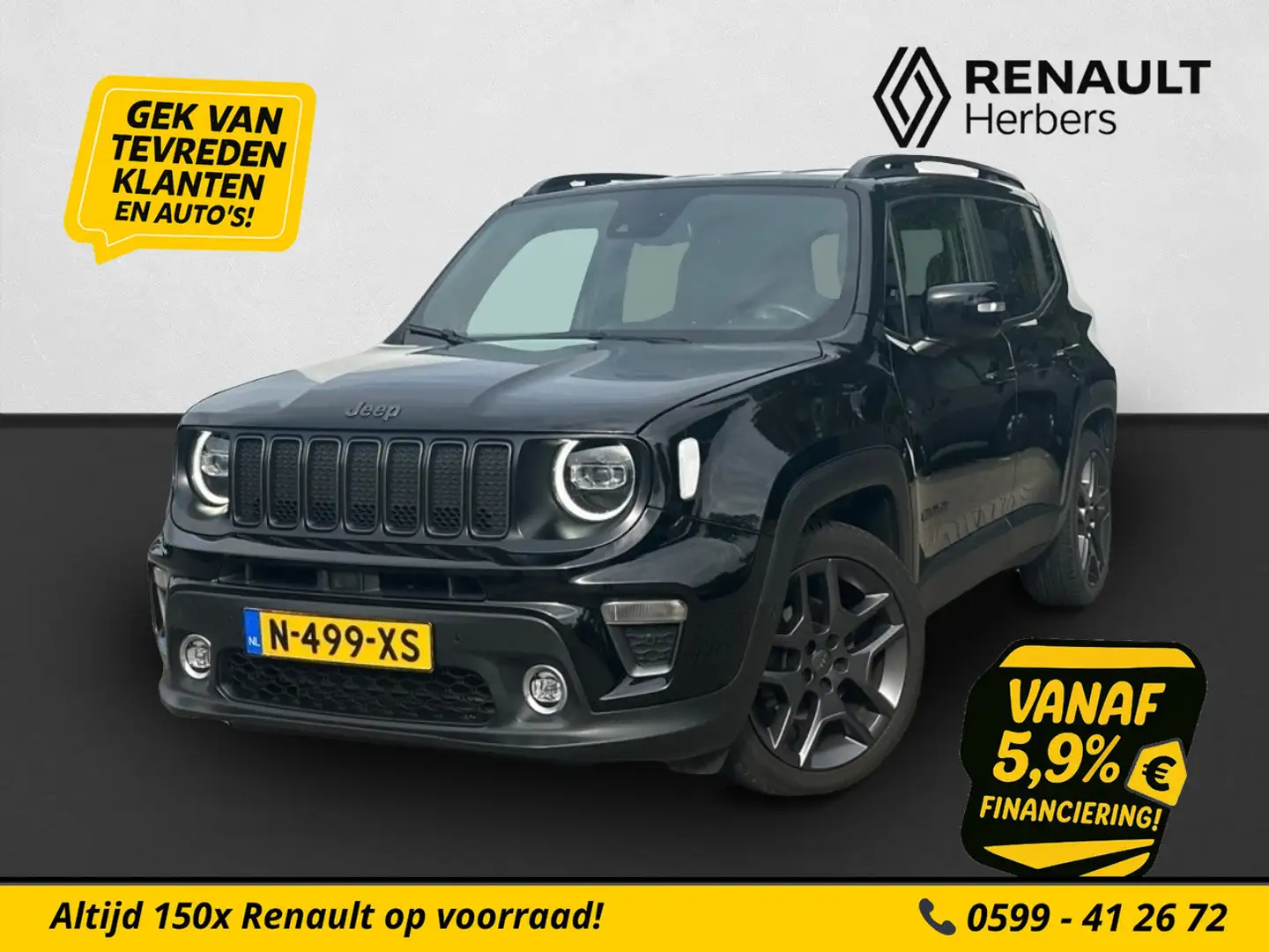 Jeep Renegade 1.3T-e Limited STOEL&STUUR VERW. / CAMERA / NAVI Zwart - 1