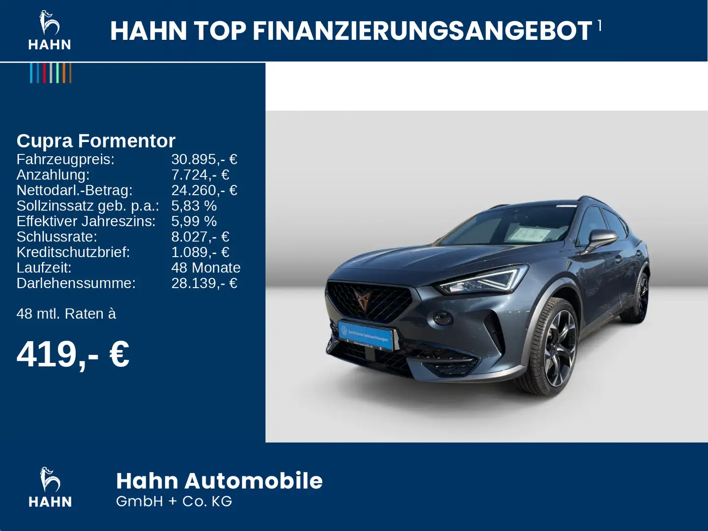 CUPRA Formentor VZ 2.0TSI 4Drive DSG LED branded Spurw Grau - 2