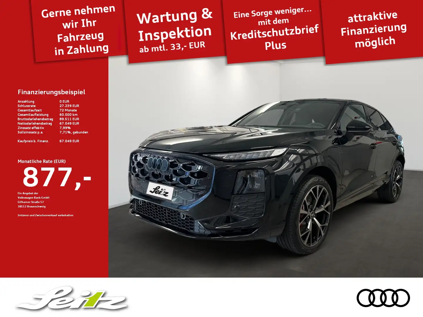 Audi Q3 Sportback 1.5 TFSI e-hybrid *NAVI*PANO* Schwarz - 1