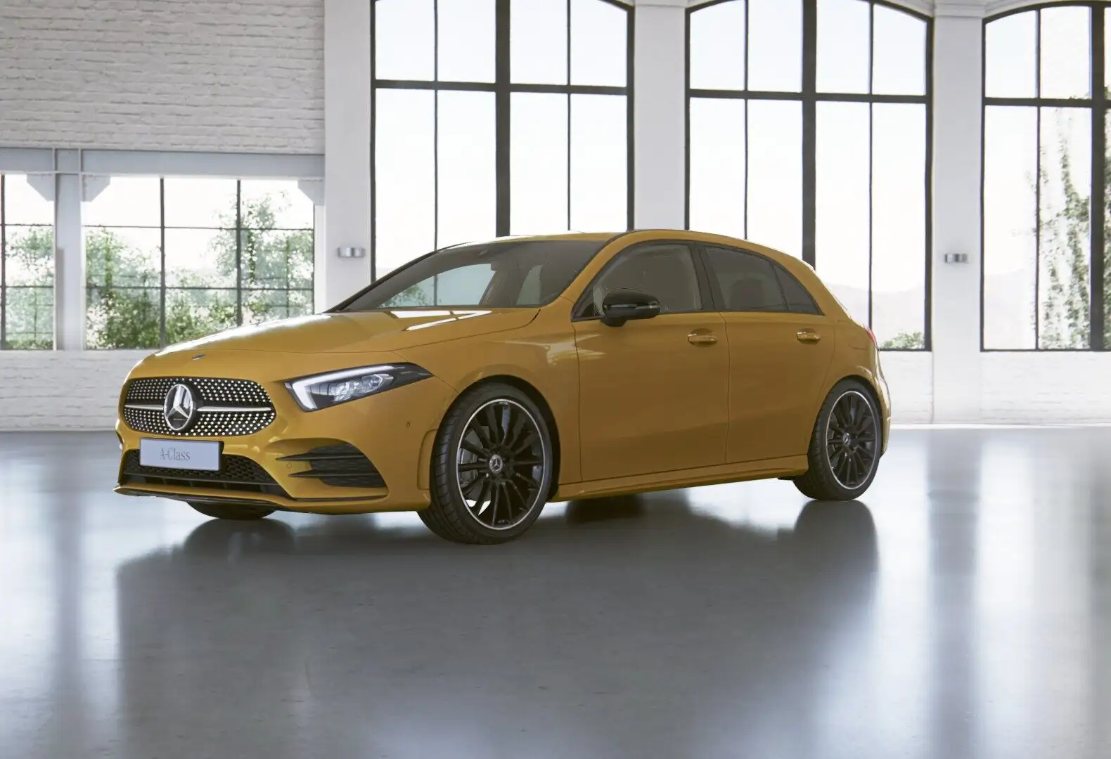 Mercedes-Benz A 200 Kompaktlimousine PTS Cam Navi LED Leder Gelb - 1