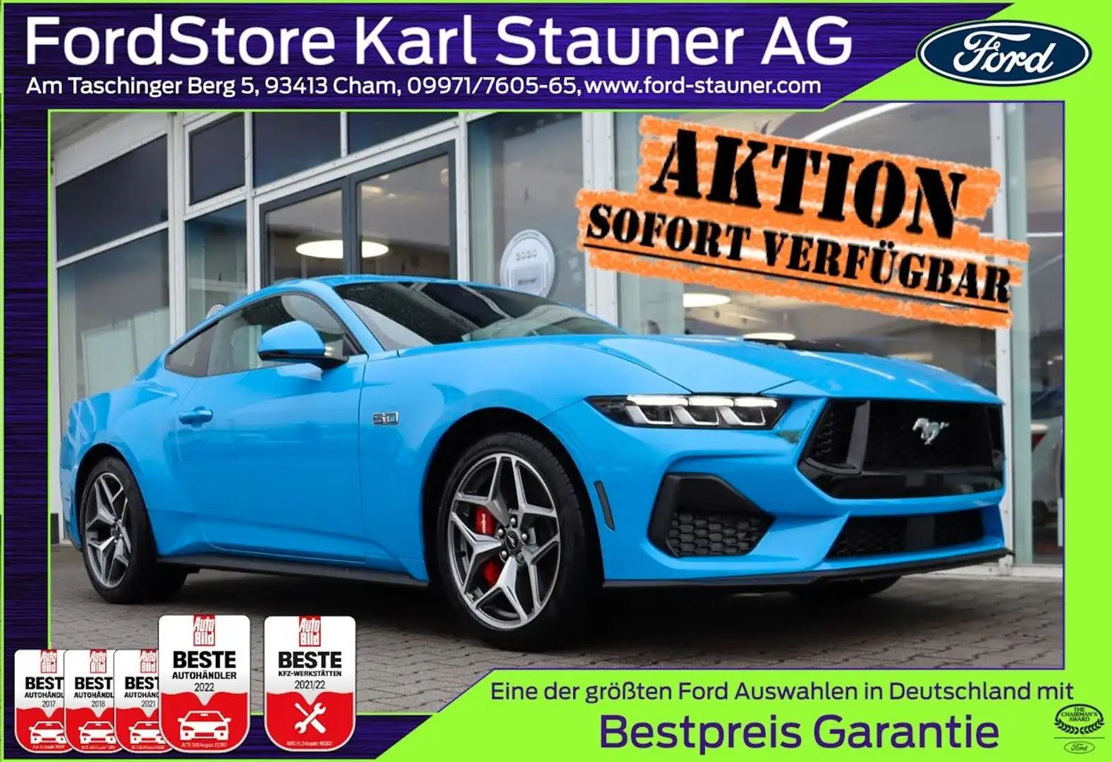 Ford Mustang 5.0 V8 GT Fastback B&O Sound 4,99% FIN* Kék - 1