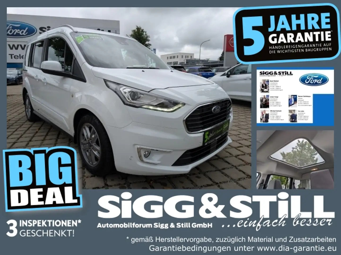 Ford Tourneo Connect 1.5 Titanium PANO*XEN*ACC*TWA*NAV*CAM Blanc - 1