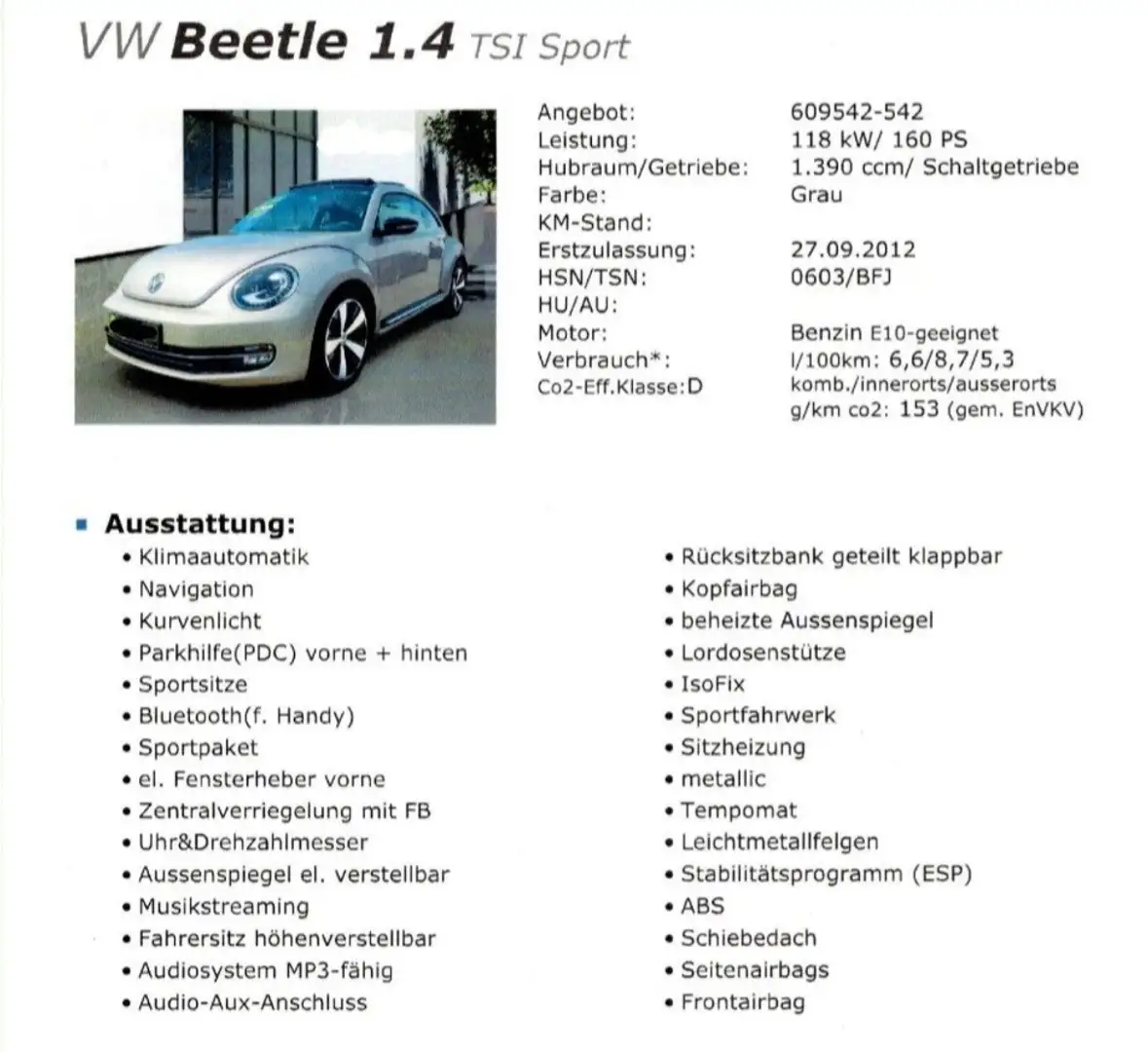 Volkswagen Beetle Sport Grau - 2