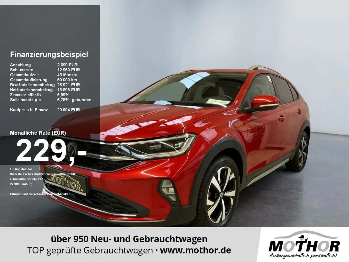 Volkswagen Taigo Style 1.0 TSI DSG Einparkassistent + Kamera Rot - 1