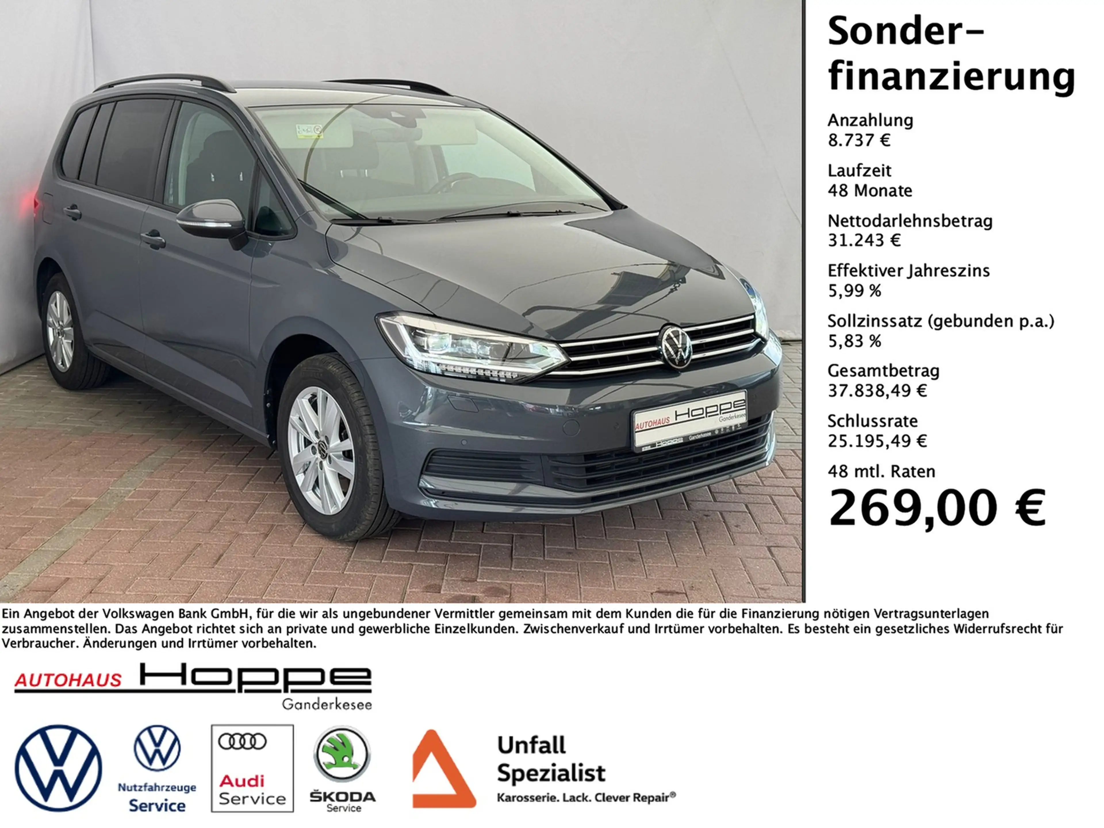 Volkswagen Touran Comfortline 2.0TDI DSG+7SITZER+KAMERA+ACC+LED+