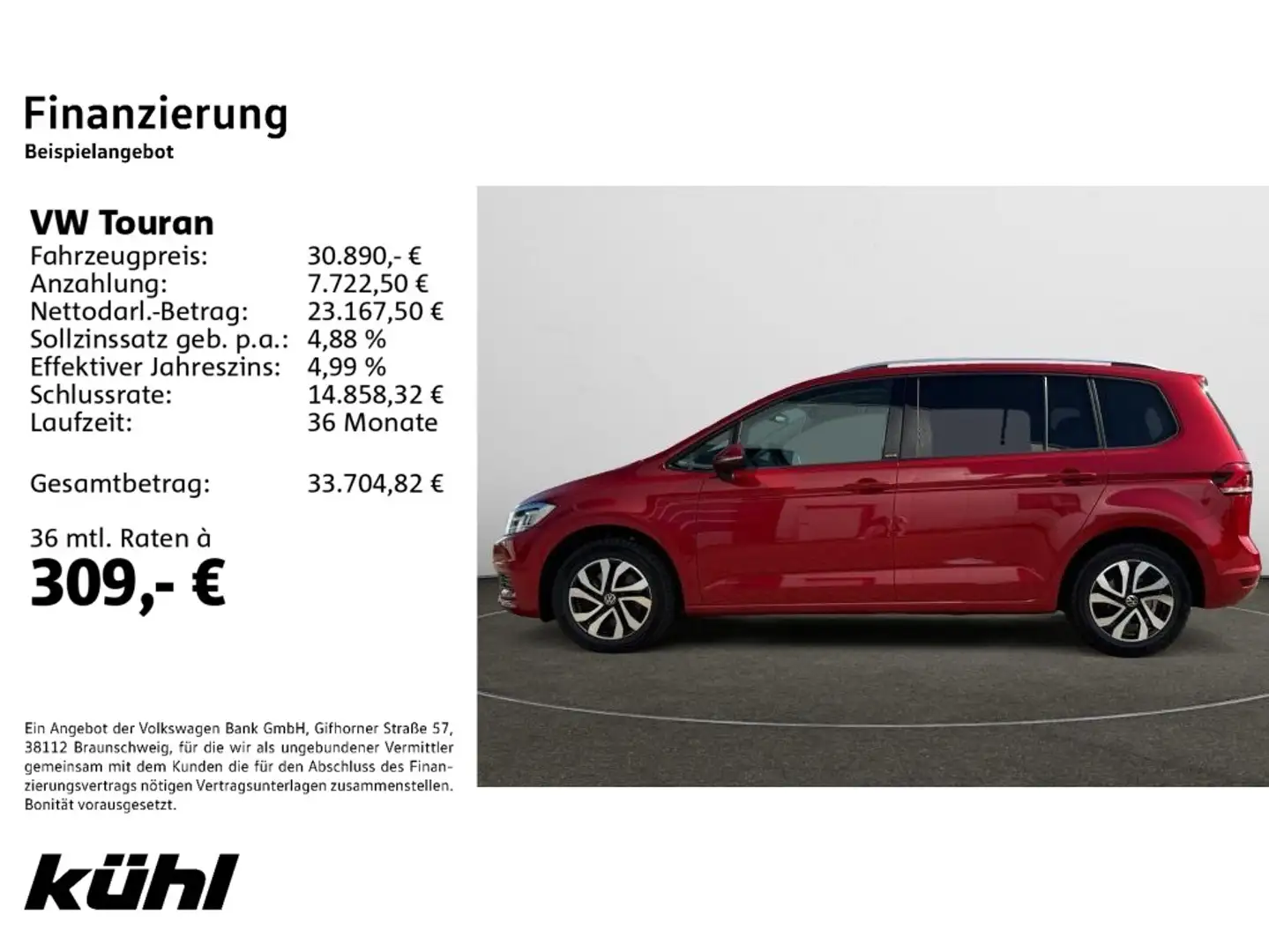 Volkswagen Touran 1.5 TSI DSG 7.Sitzer Active Navi,LED,Digi Rot - 2
