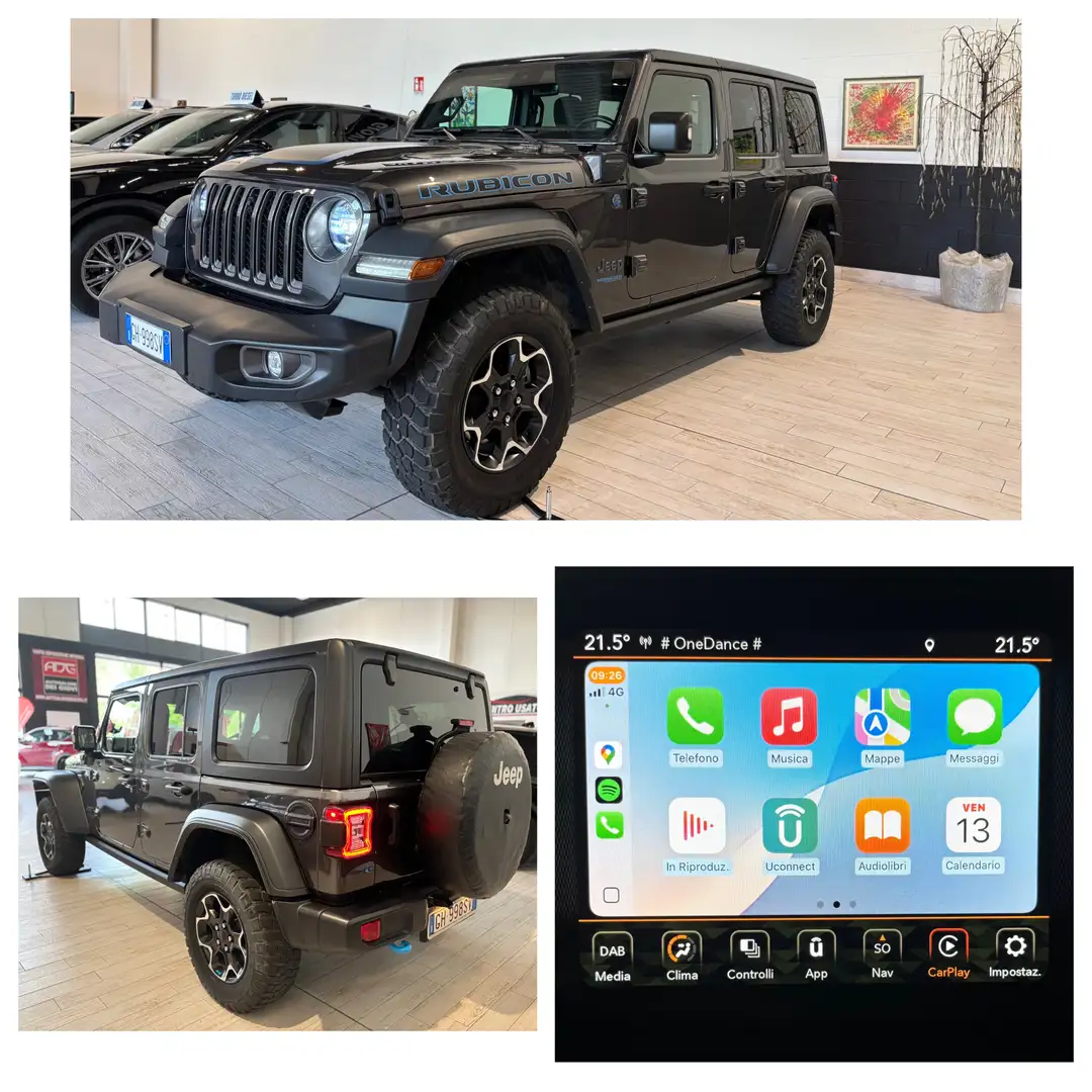 Jeep Wrangler RUBICON 4Xe Unlimited 2.0 FULL OPTIONAL KM. CERT. Grigio - 1