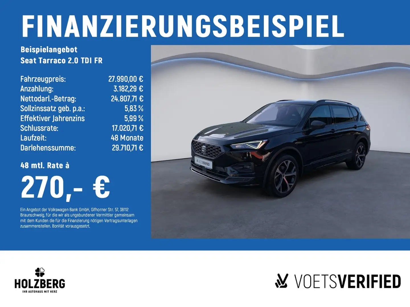 SEAT Tarraco 2.0 TDI FR BEATS+PANO+ACC+RFK Schwarz - 2