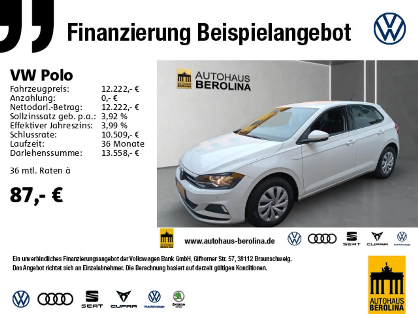 Volkswagen Polo 1.0 TGI Comfortline *NAVI*PDC* Alb - 1