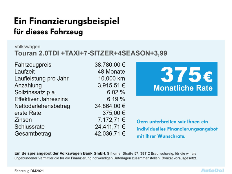 Volkswagen Touran 2.0TDI +TAXI+7-SITZER+4SEASON+3,99 Navi — photo 2