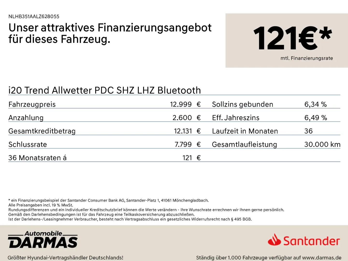 Hyundai i20 i20 Trend Allwetter PDC SHZ LHZ Bluetooth Rood - 2