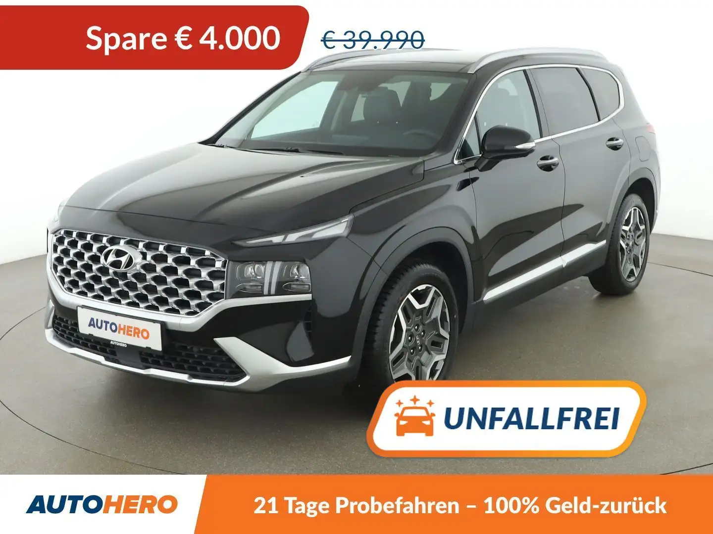 Hyundai SANTA FE 1.6 T-GDI Plug-in Hybrid Prestige Line 4WD Aut. Zwart - 1