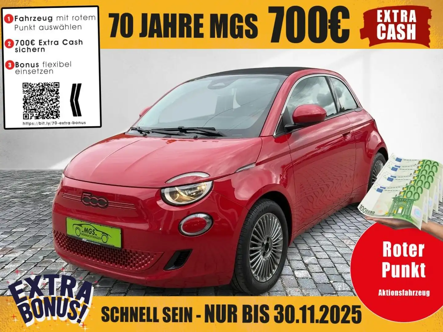 Fiat 500e Cabrio Red DAB #ANDROID #NAVI #PDC #KLIMA Rot - 1